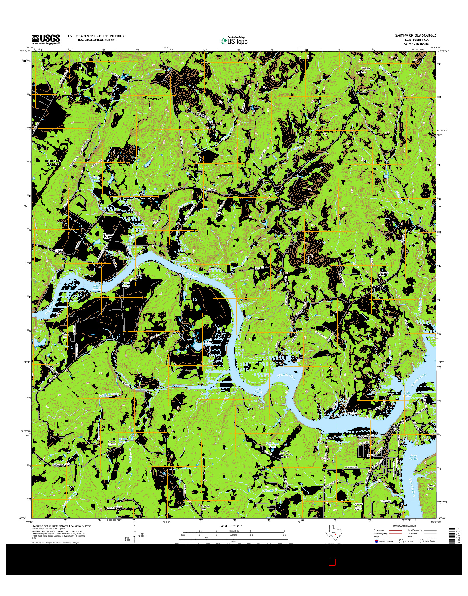 USGS US TOPO 7.5-MINUTE MAP FOR SMITHWICK, TX 2016