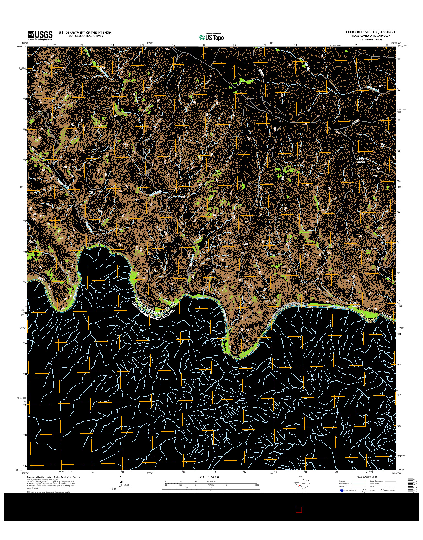 USGS US TOPO 7.5-MINUTE MAP FOR COOK CREEK SOUTH, TX-COA 2016