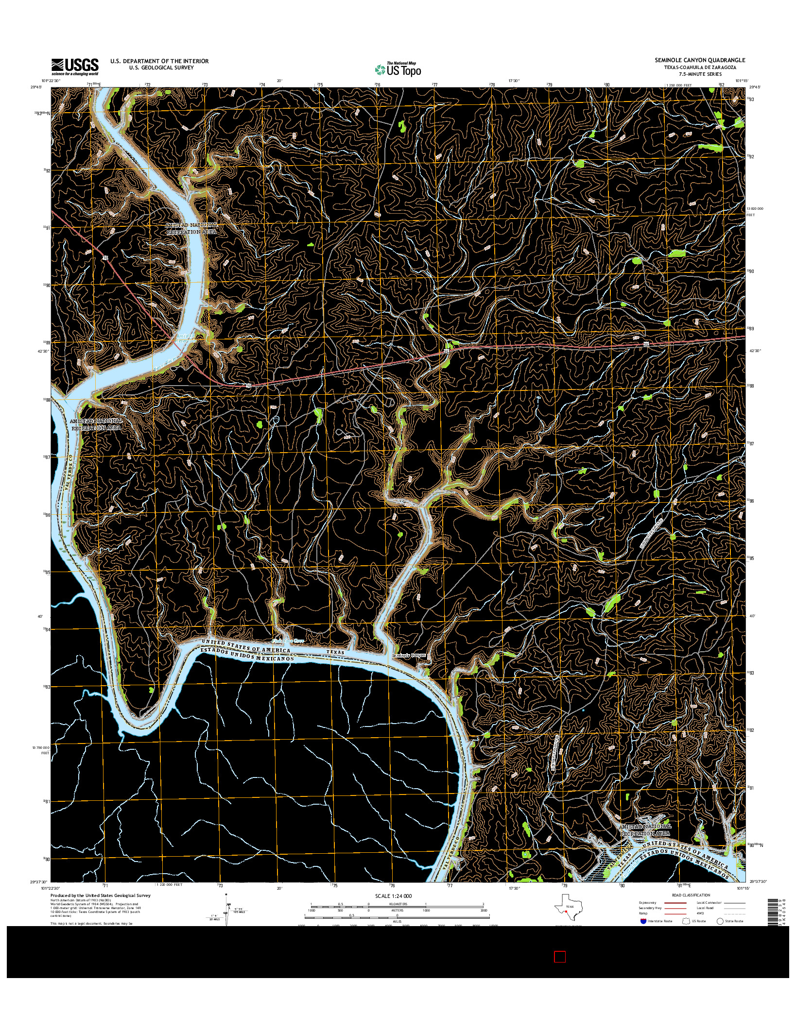 USGS US TOPO 7.5-MINUTE MAP FOR SEMINOLE CANYON, TX-COA 2016
