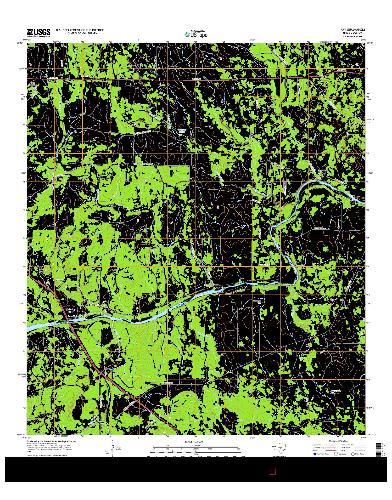 USGS US TOPO 7.5-MINUTE MAP FOR ART, TX 2016