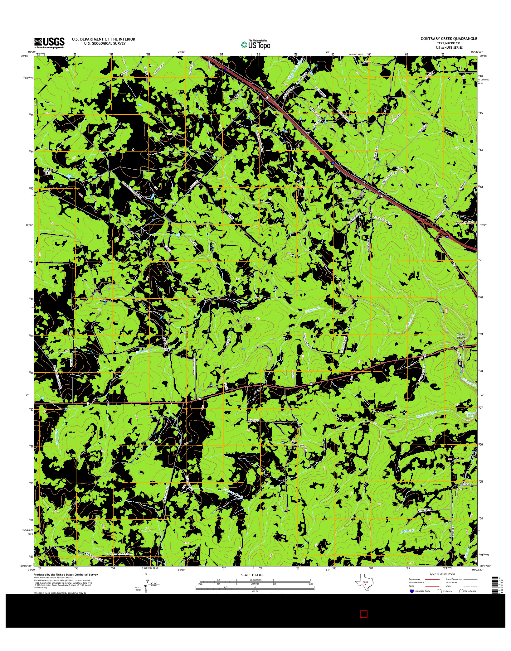 USGS US TOPO 7.5-MINUTE MAP FOR CONTRARY CREEK, TX 2016