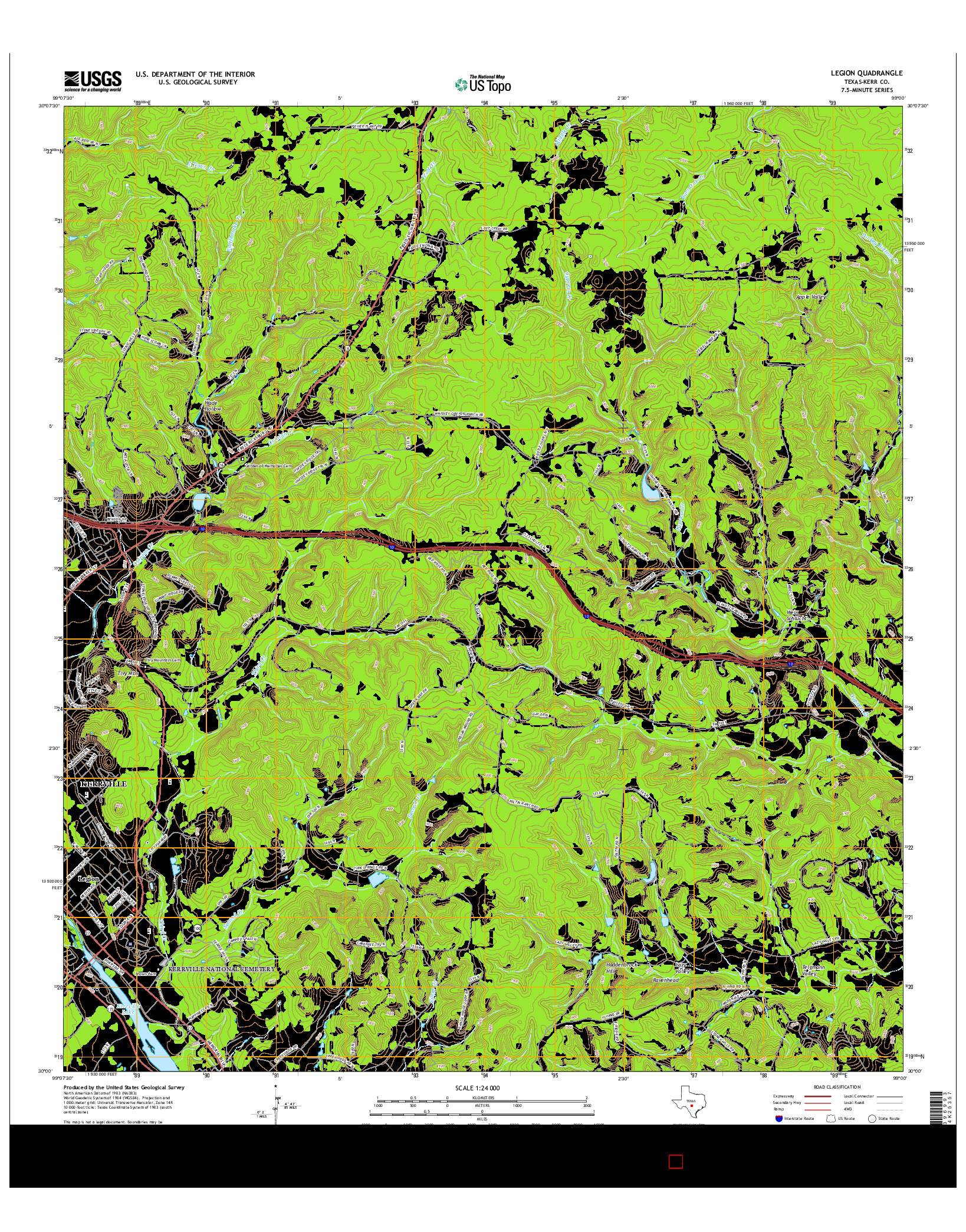 USGS US TOPO 7.5-MINUTE MAP FOR LEGION, TX 2016