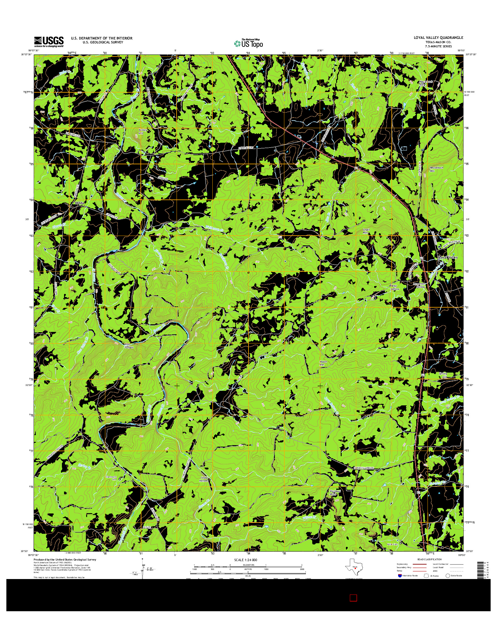 USGS US TOPO 7.5-MINUTE MAP FOR LOYAL VALLEY, TX 2016