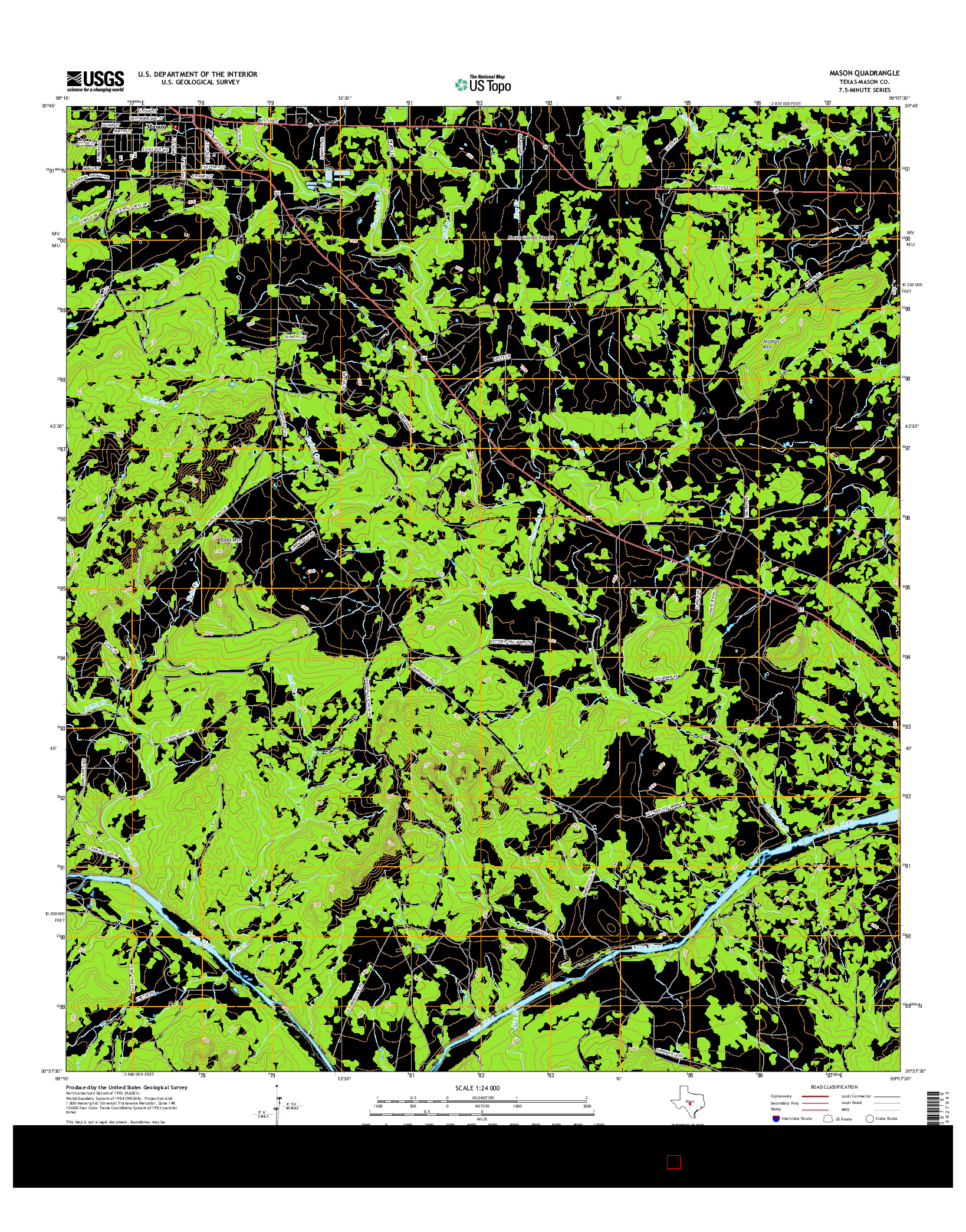USGS US TOPO 7.5-MINUTE MAP FOR MASON, TX 2016