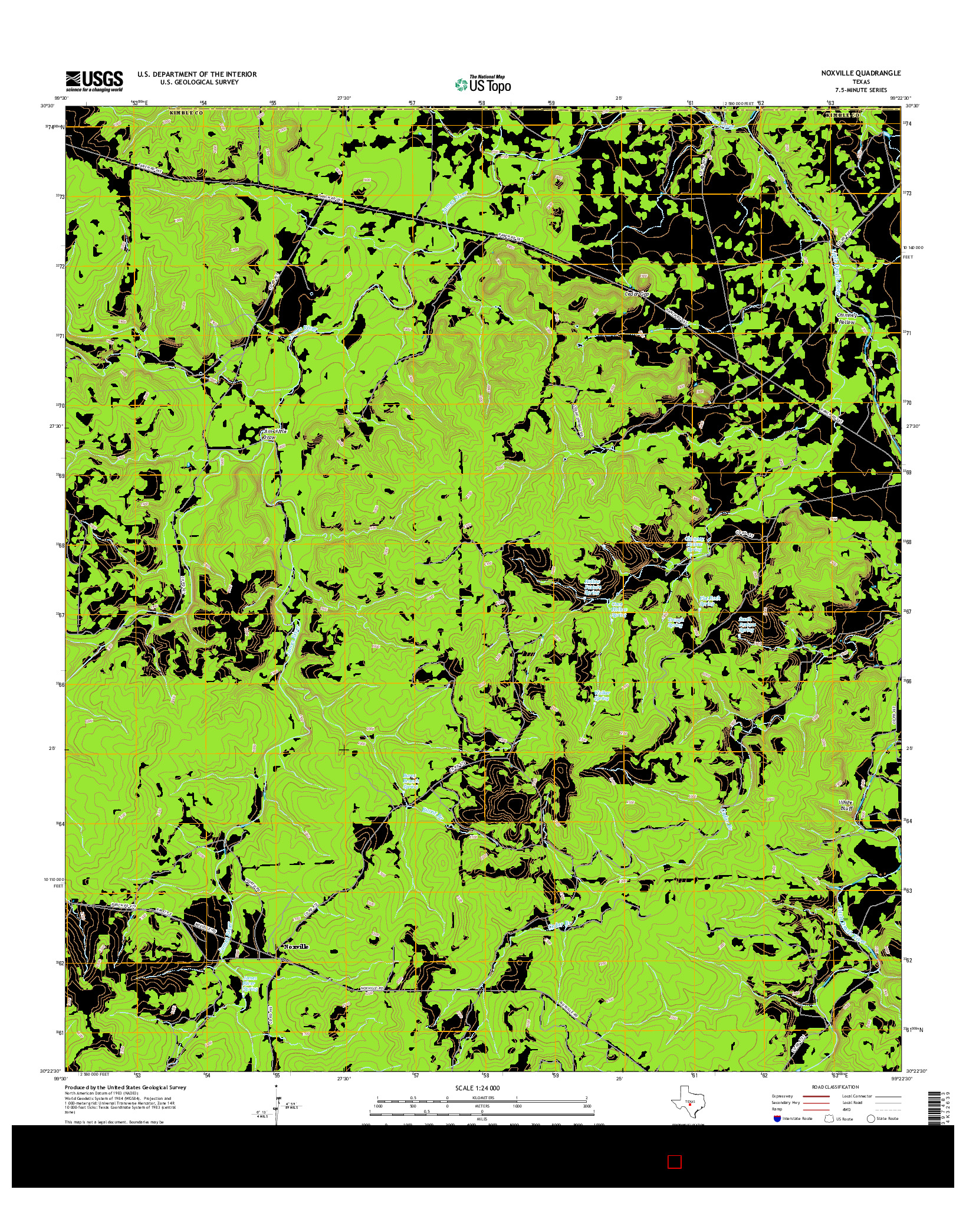 USGS US TOPO 7.5-MINUTE MAP FOR NOXVILLE, TX 2016