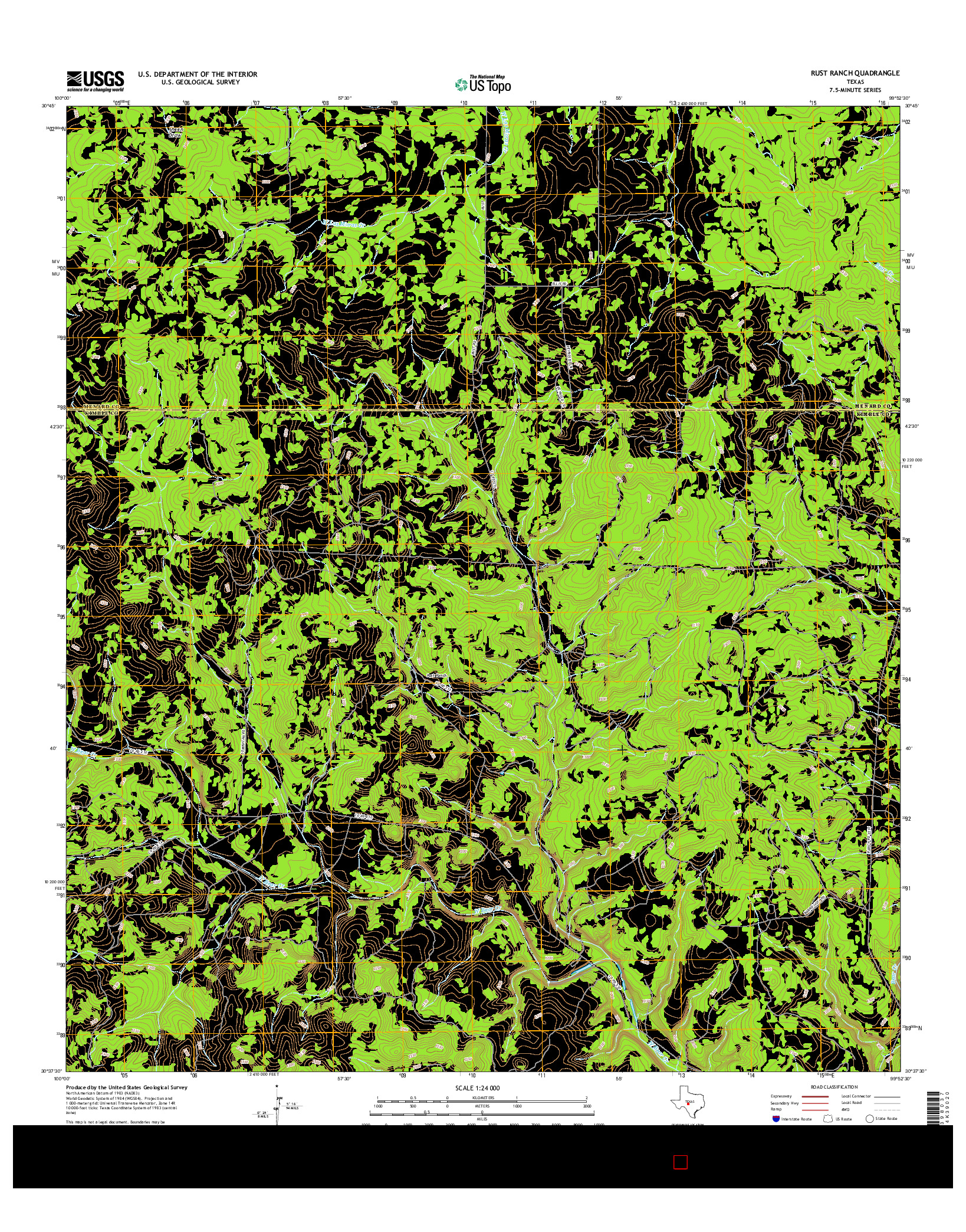 USGS US TOPO 7.5-MINUTE MAP FOR RUST RANCH, TX 2016