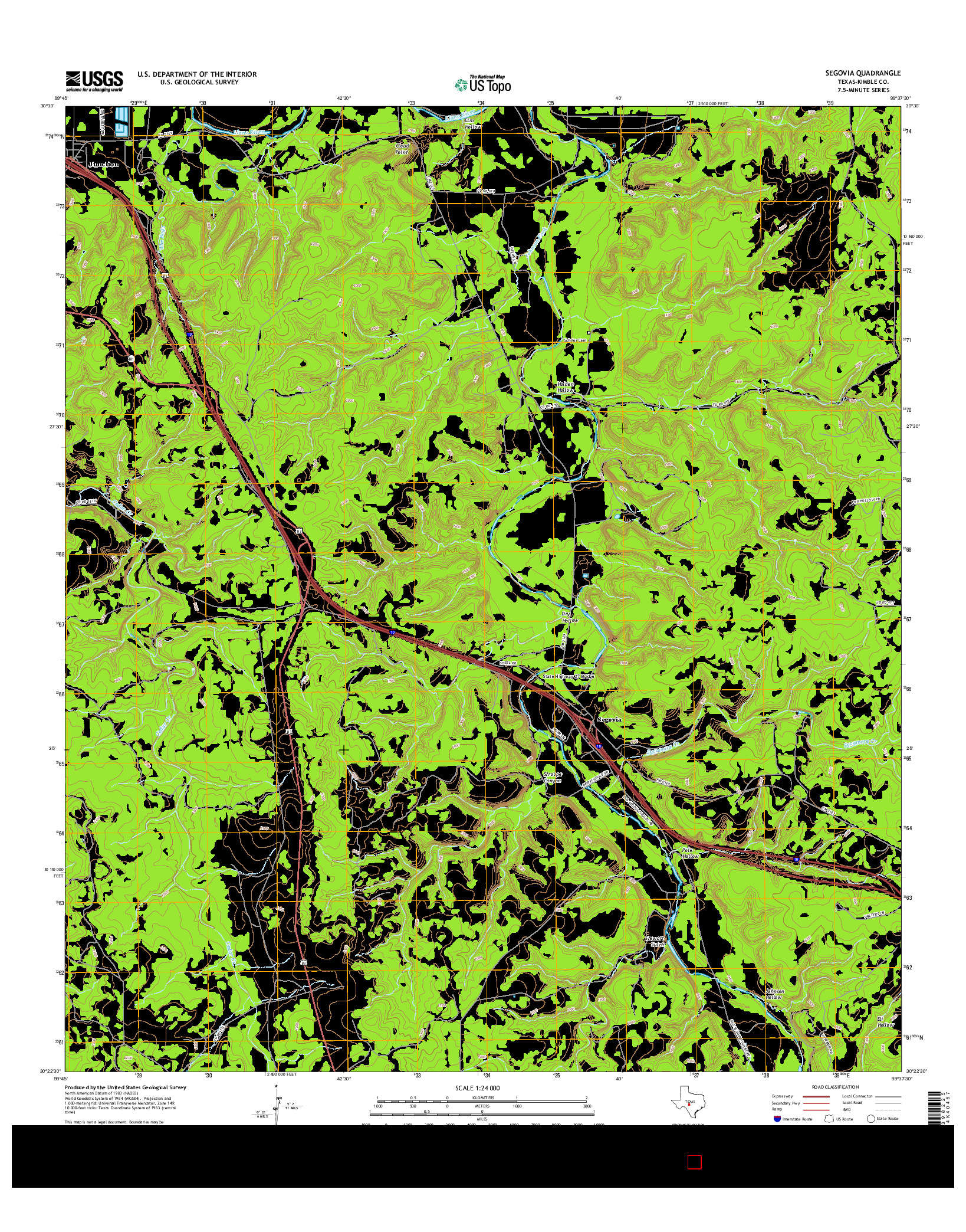 USGS US TOPO 7.5-MINUTE MAP FOR SEGOVIA, TX 2016