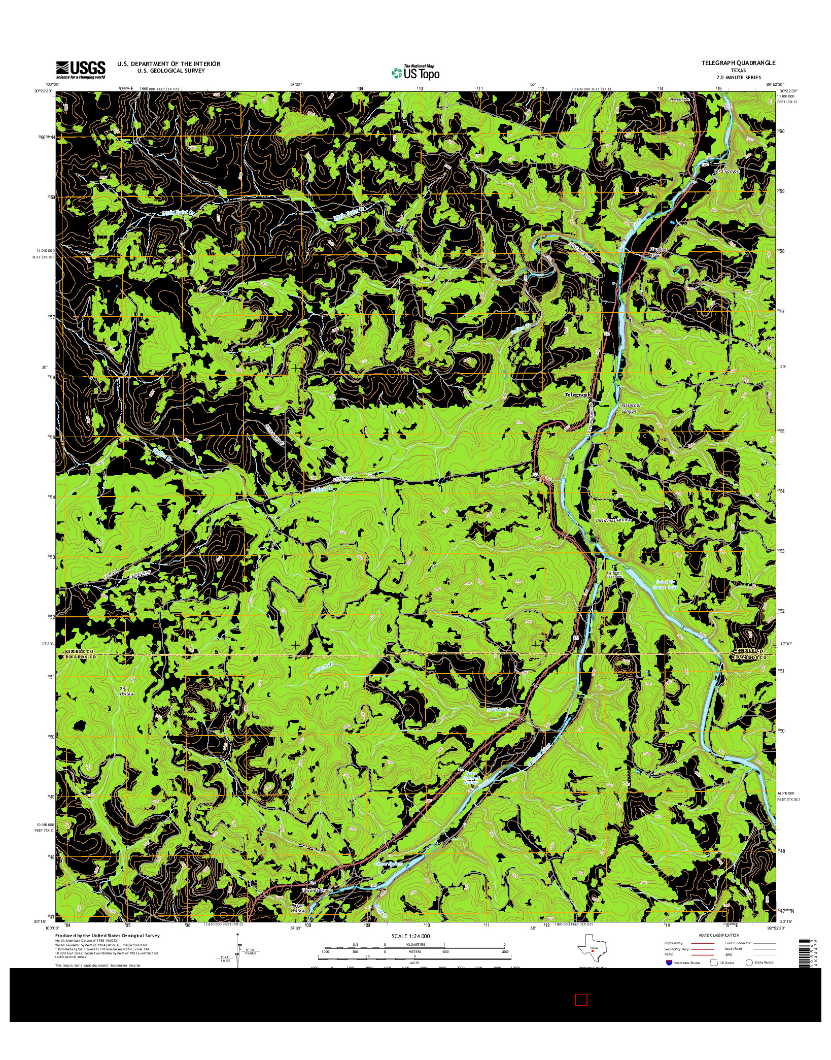 USGS US TOPO 7.5-MINUTE MAP FOR TELEGRAPH, TX 2016