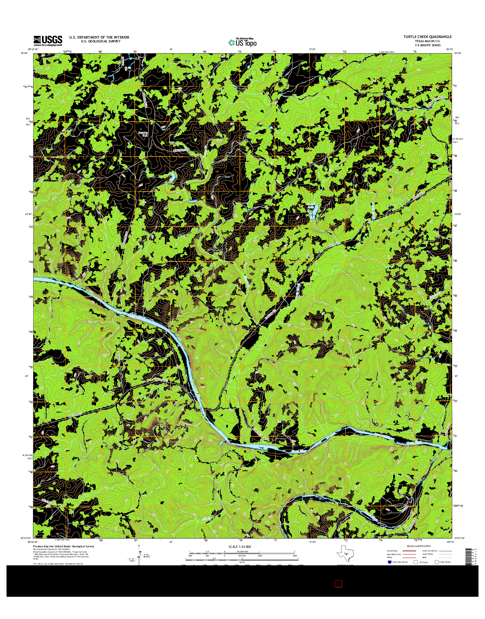 USGS US TOPO 7.5-MINUTE MAP FOR TURTLE CREEK, TX 2016