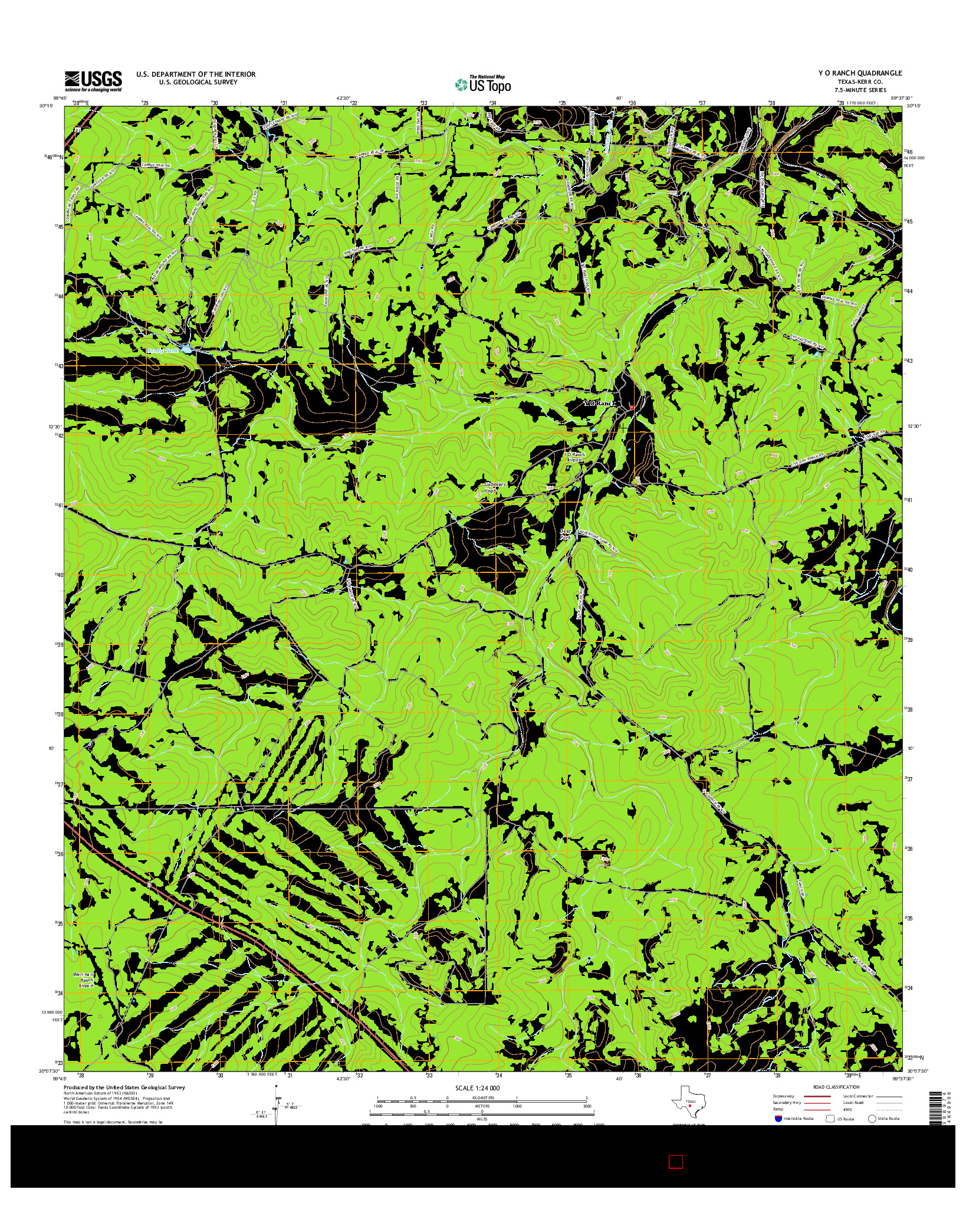 USGS US TOPO 7.5-MINUTE MAP FOR Y O RANCH, TX 2016