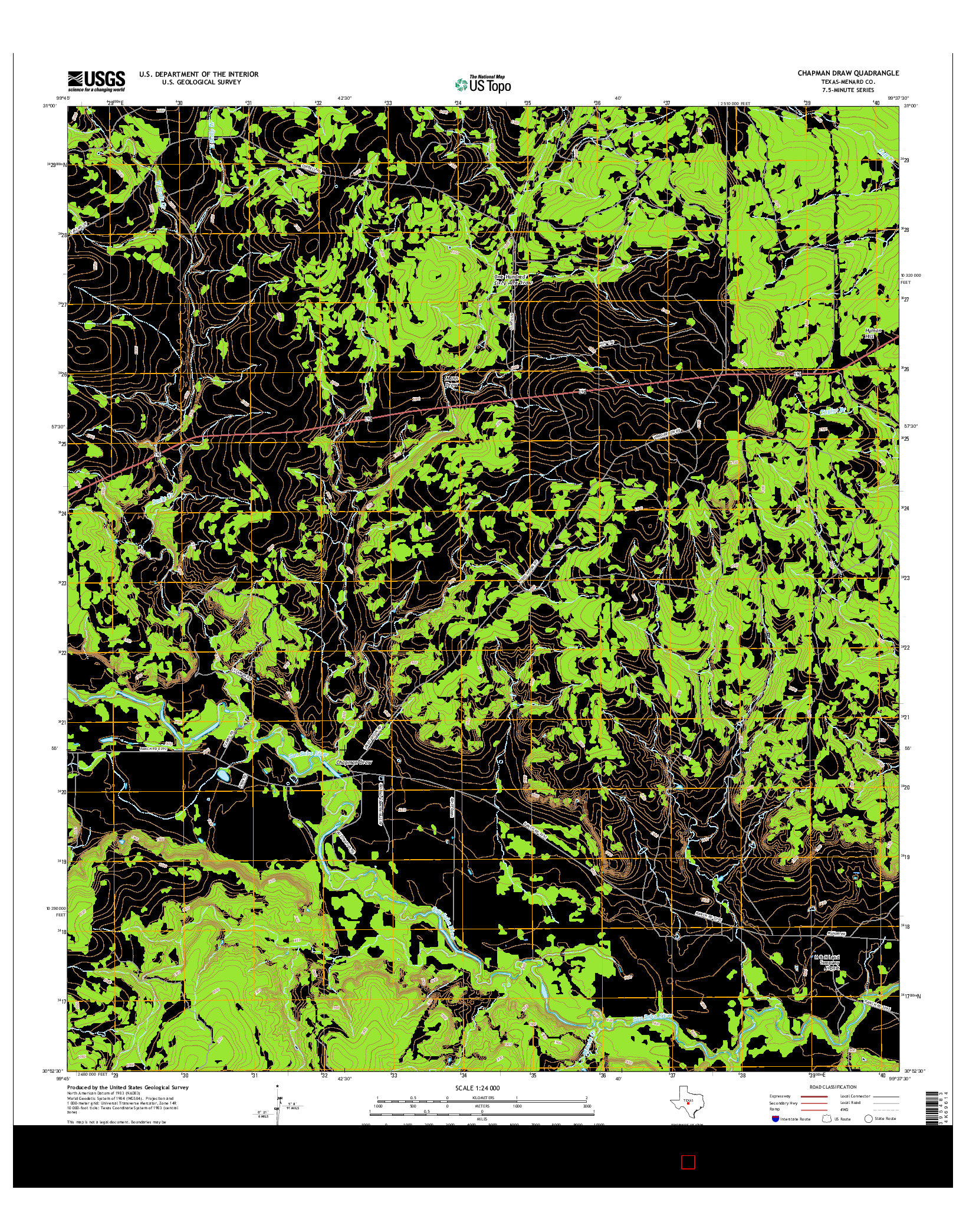 USGS US TOPO 7.5-MINUTE MAP FOR CHAPMAN DRAW, TX 2016