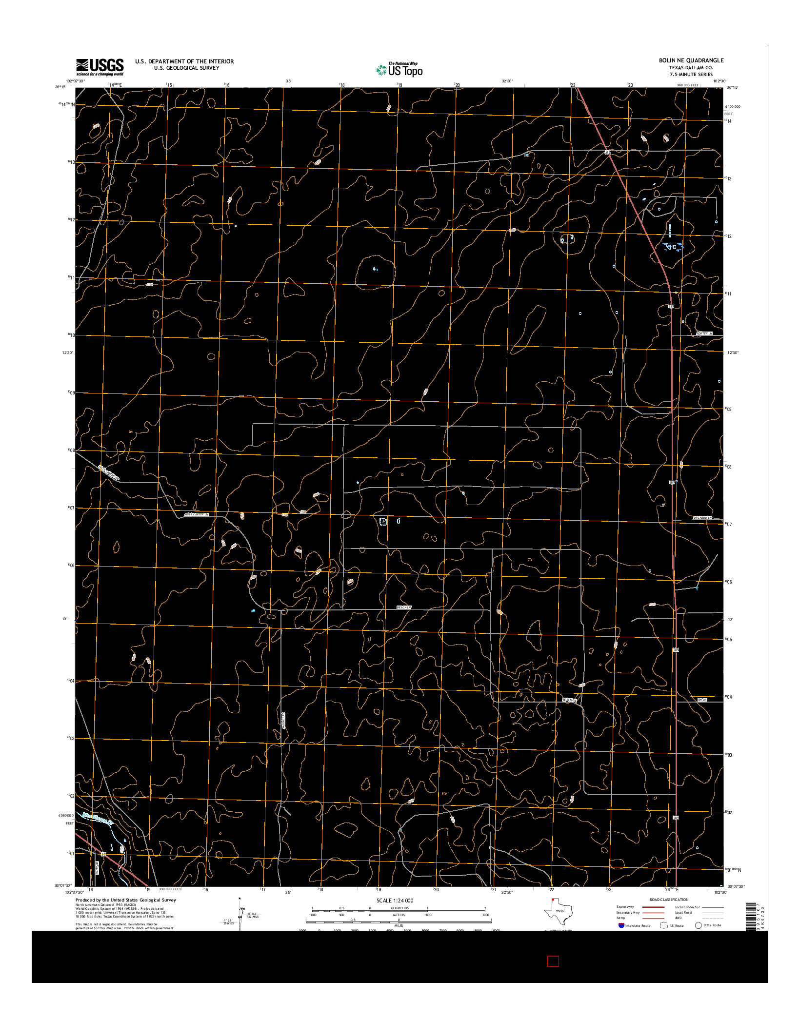 USGS US TOPO 7.5-MINUTE MAP FOR BOLIN NE, TX 2016