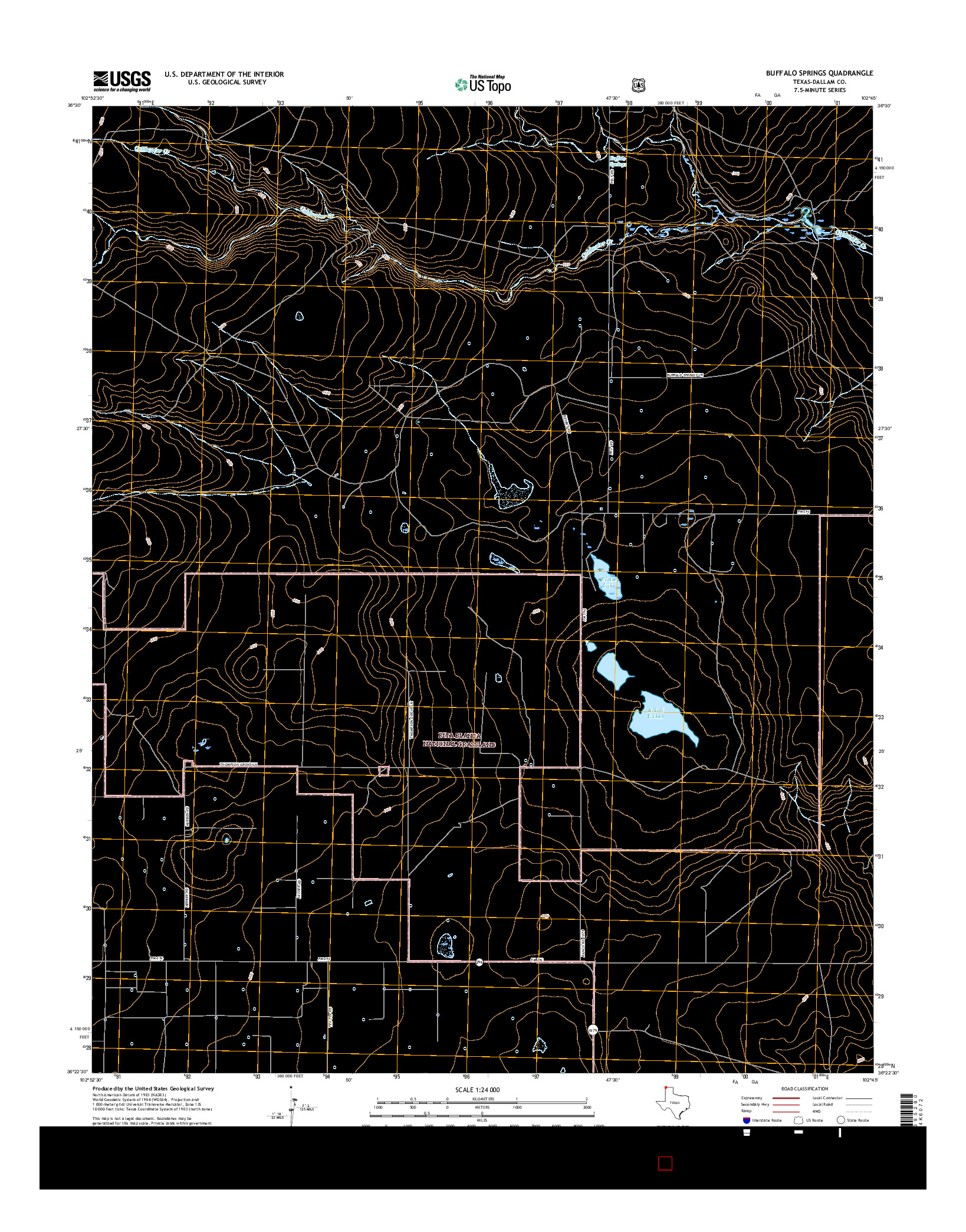 USGS US TOPO 7.5-MINUTE MAP FOR BUFFALO SPRINGS, TX 2016