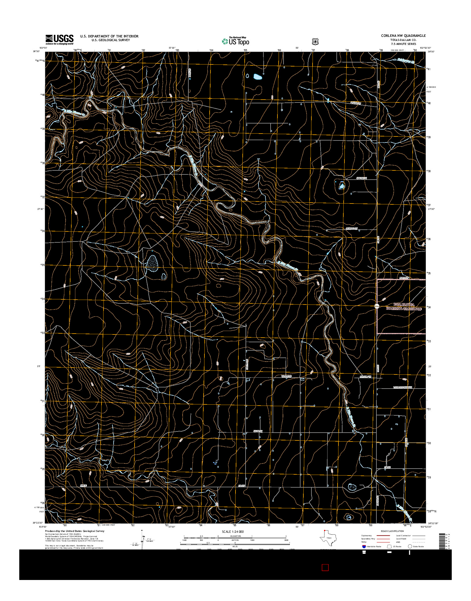 USGS US TOPO 7.5-MINUTE MAP FOR CORLENA NW, TX 2016