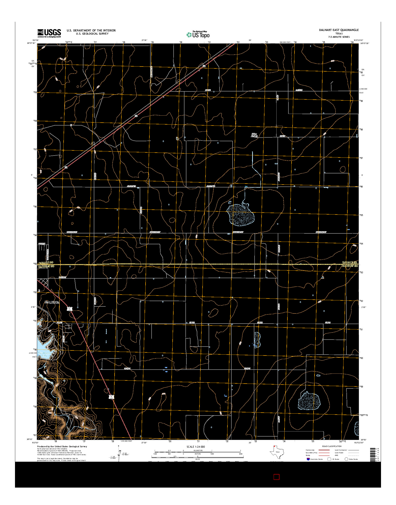 USGS US TOPO 7.5-MINUTE MAP FOR DALHART EAST, TX 2016