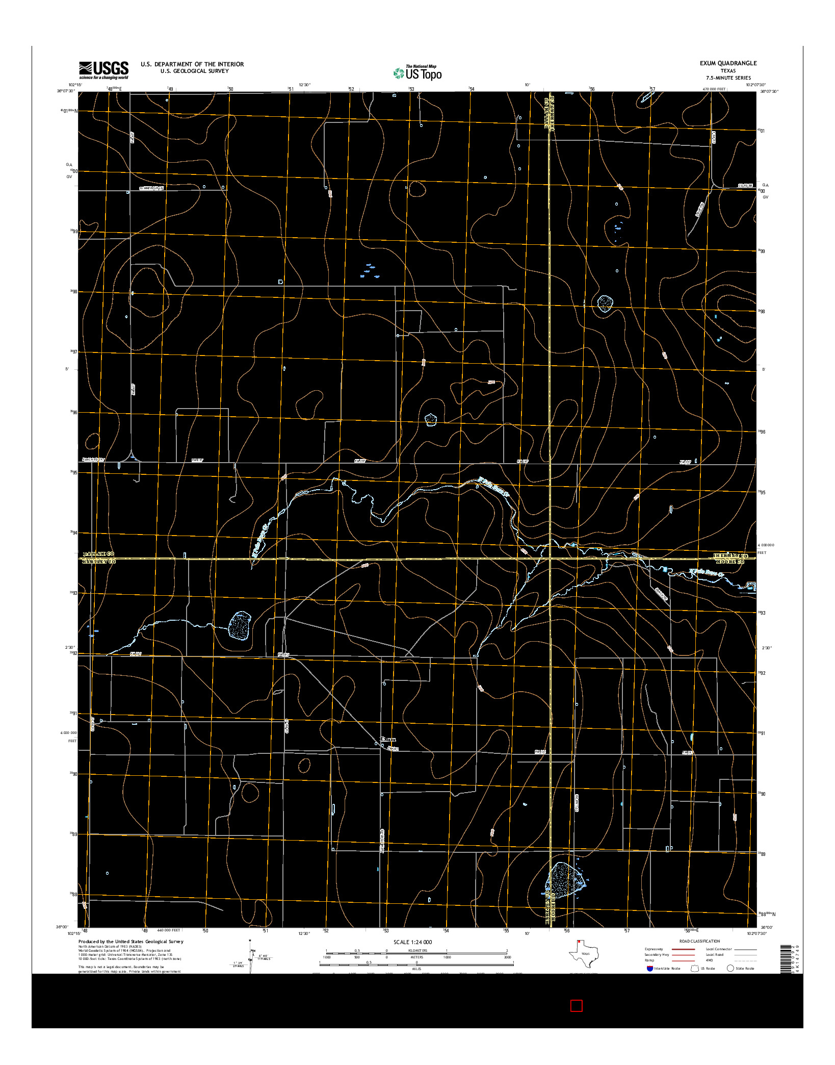 USGS US TOPO 7.5-MINUTE MAP FOR EXUM, TX 2016
