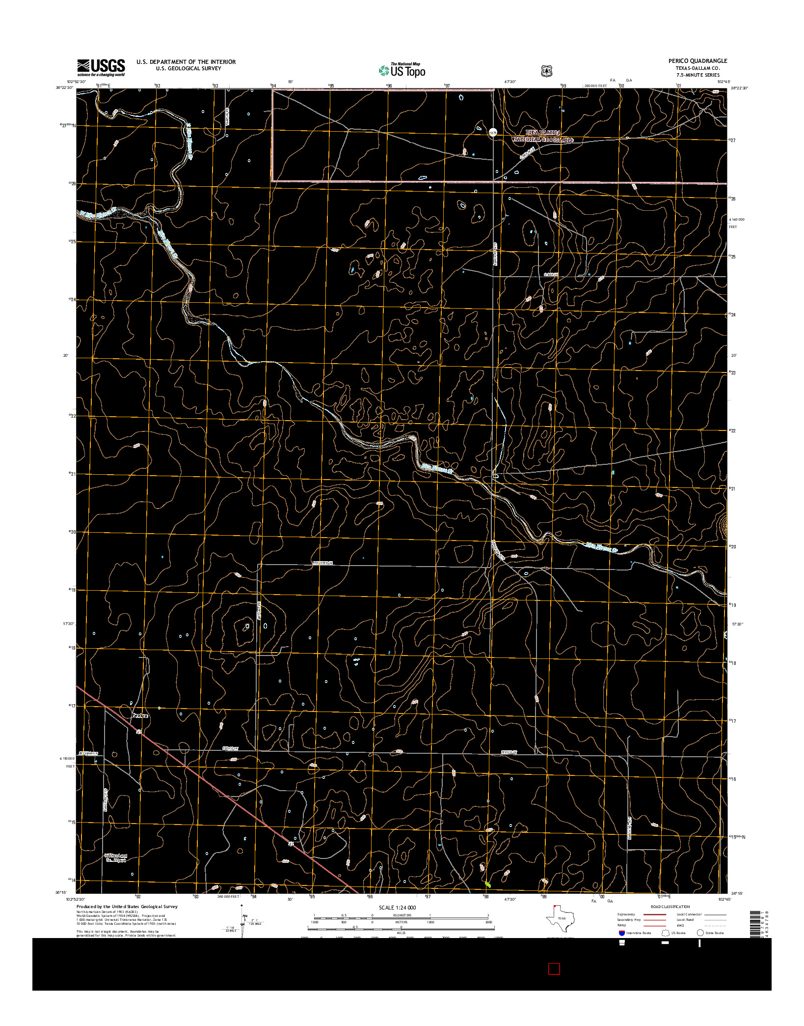 USGS US TOPO 7.5-MINUTE MAP FOR PERICO, TX 2016