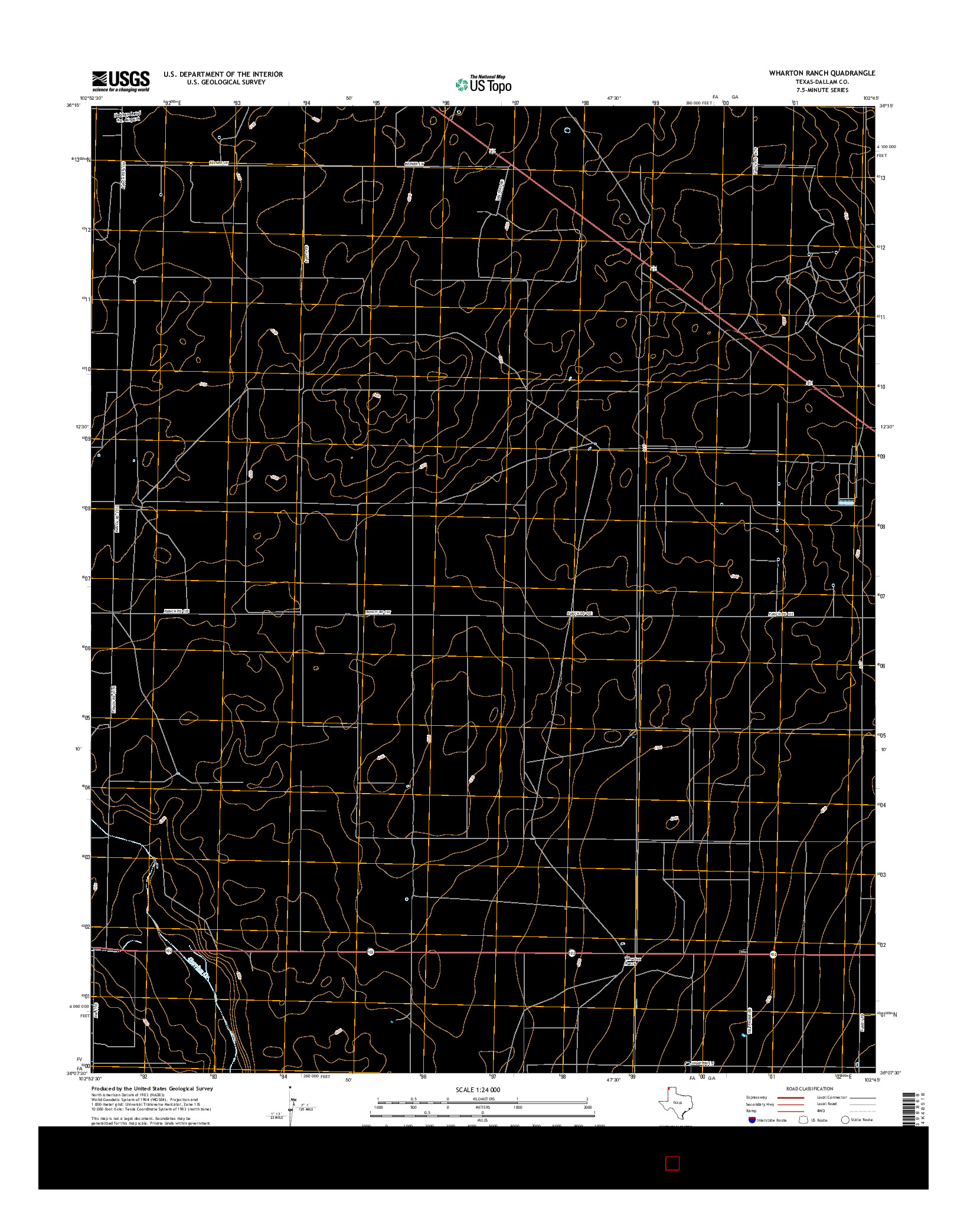 USGS US TOPO 7.5-MINUTE MAP FOR WHARTON RANCH, TX 2016