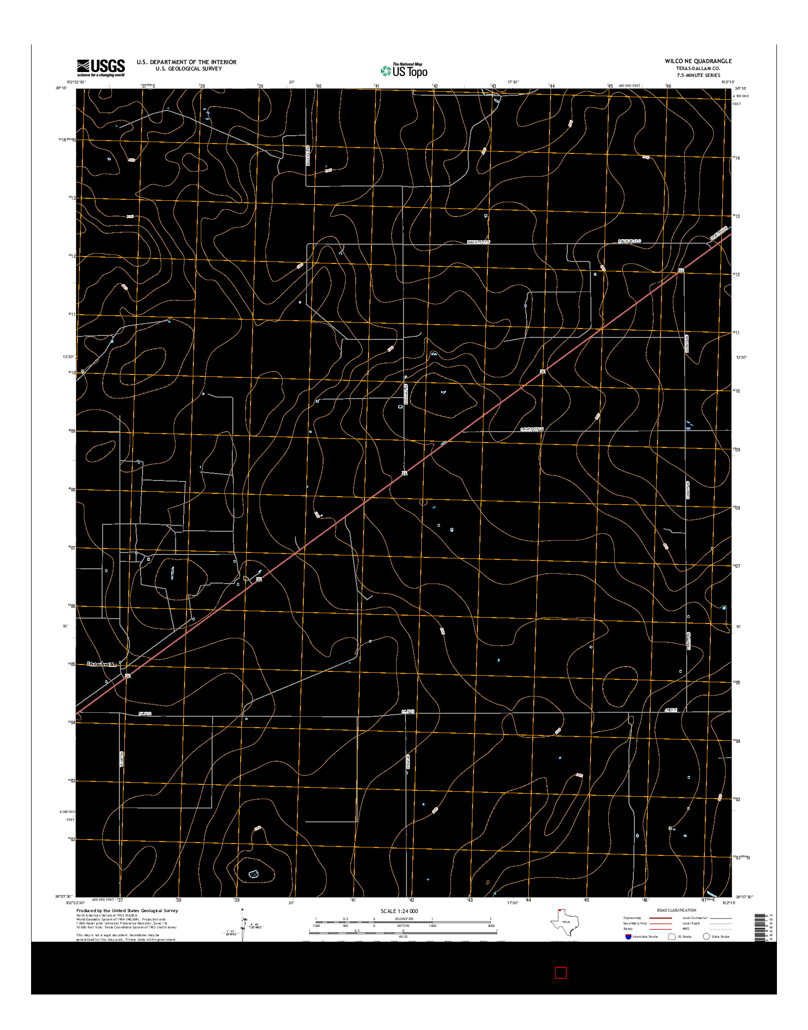 USGS US TOPO 7.5-MINUTE MAP FOR WILCO NE, TX 2016