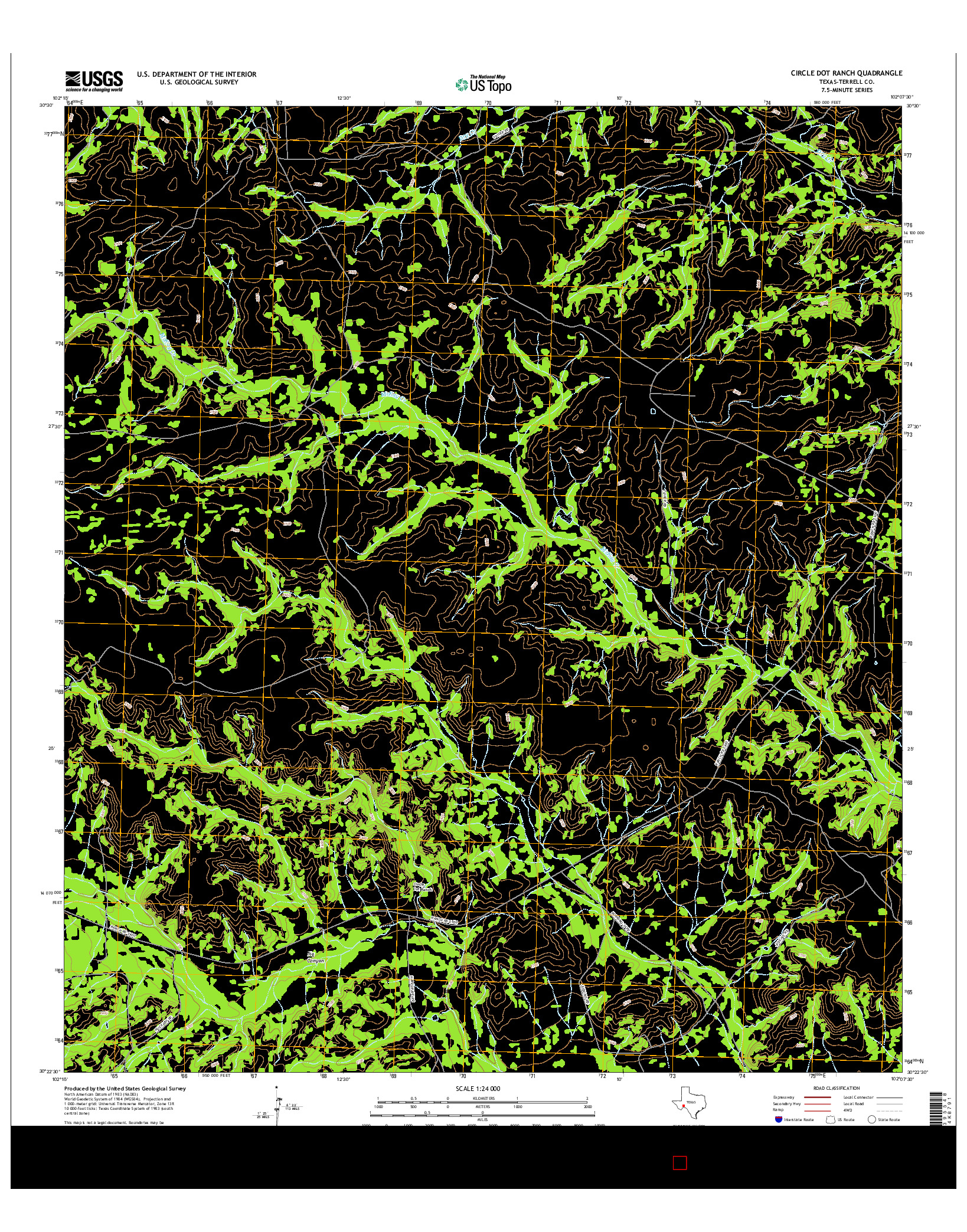 USGS US TOPO 7.5-MINUTE MAP FOR CIRCLE DOT RANCH, TX 2016