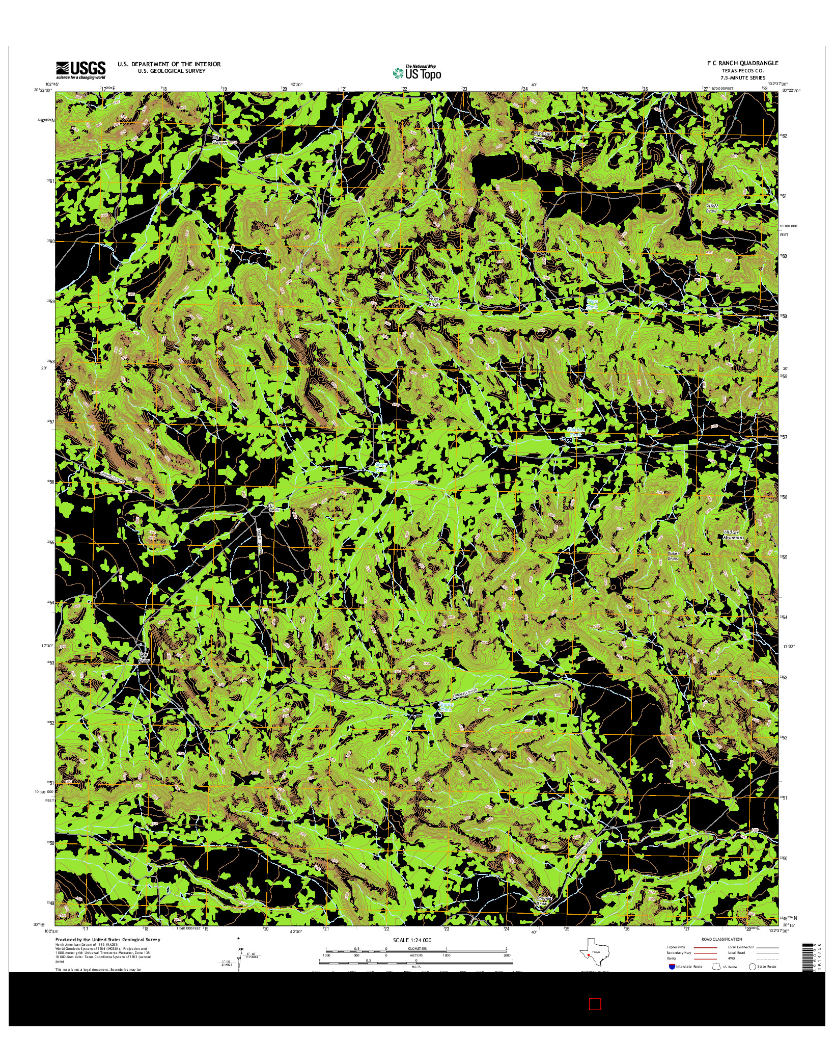 USGS US TOPO 7.5-MINUTE MAP FOR F C RANCH, TX 2016