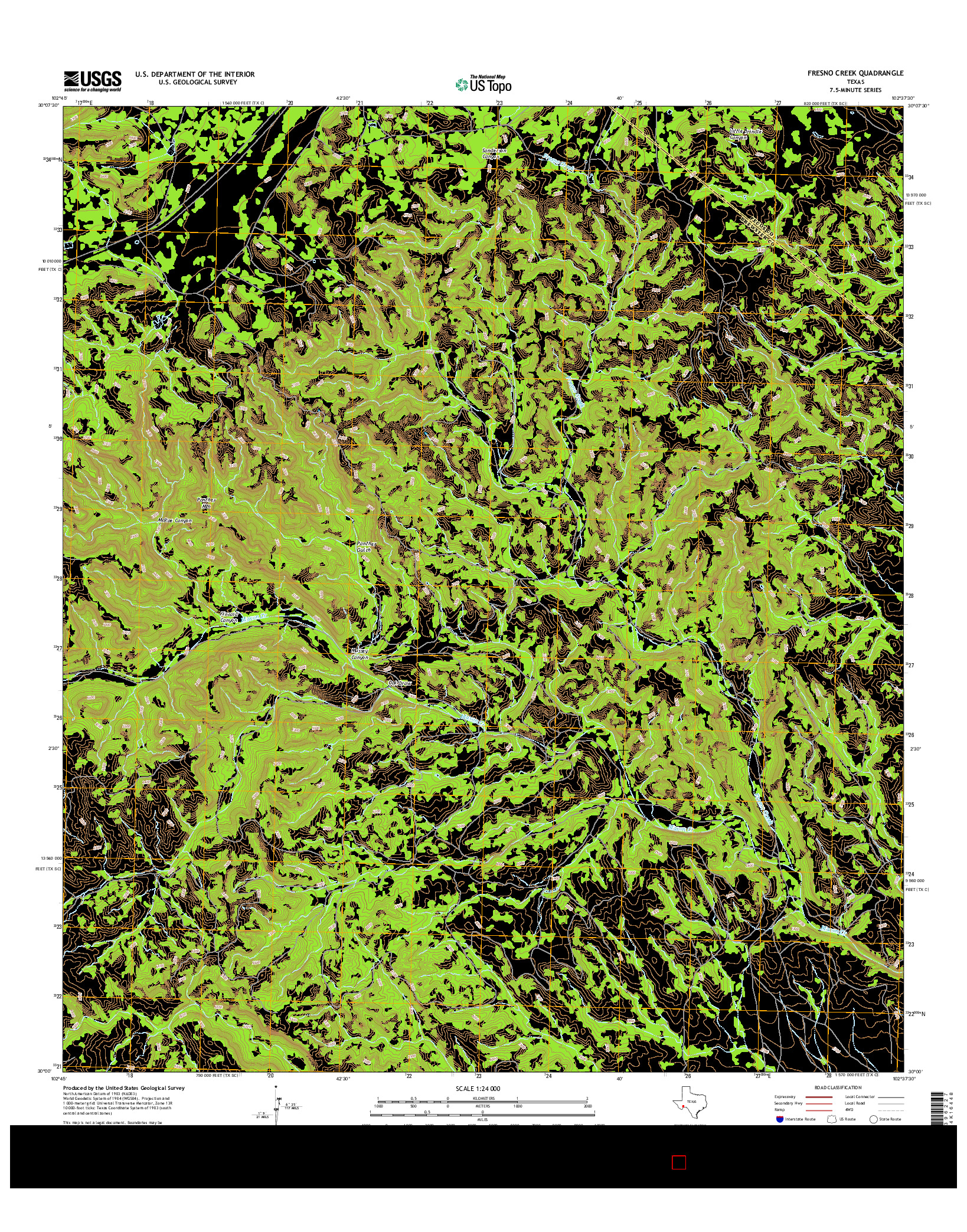 USGS US TOPO 7.5-MINUTE MAP FOR FRESNO CREEK, TX 2016