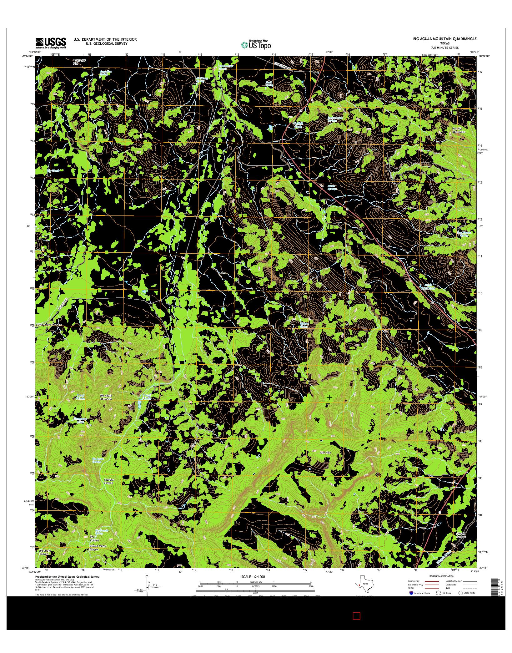 USGS US TOPO 7.5-MINUTE MAP FOR BIG AGUJA MOUNTAIN, TX 2016