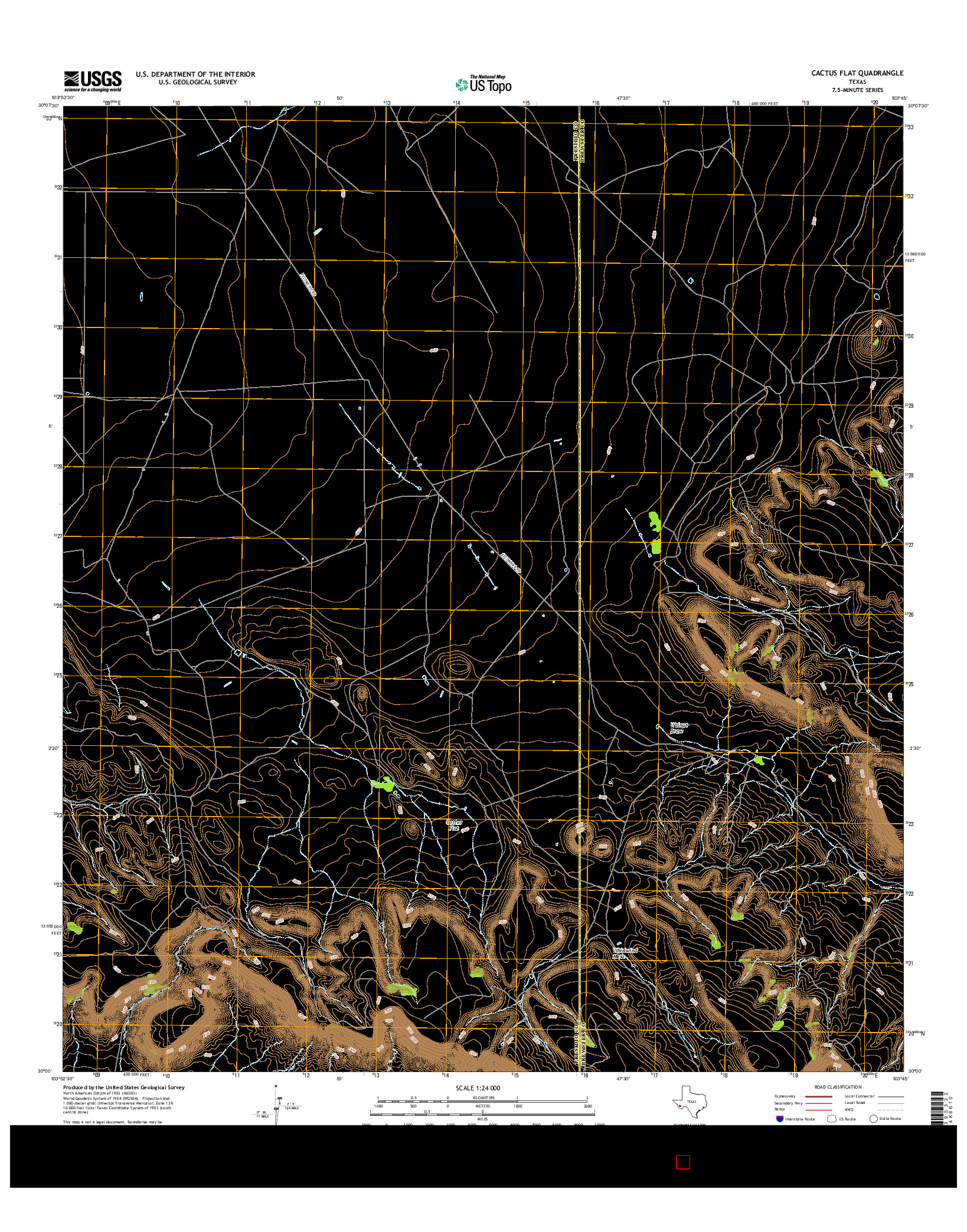 USGS US TOPO 7.5-MINUTE MAP FOR CACTUS FLAT, TX 2016