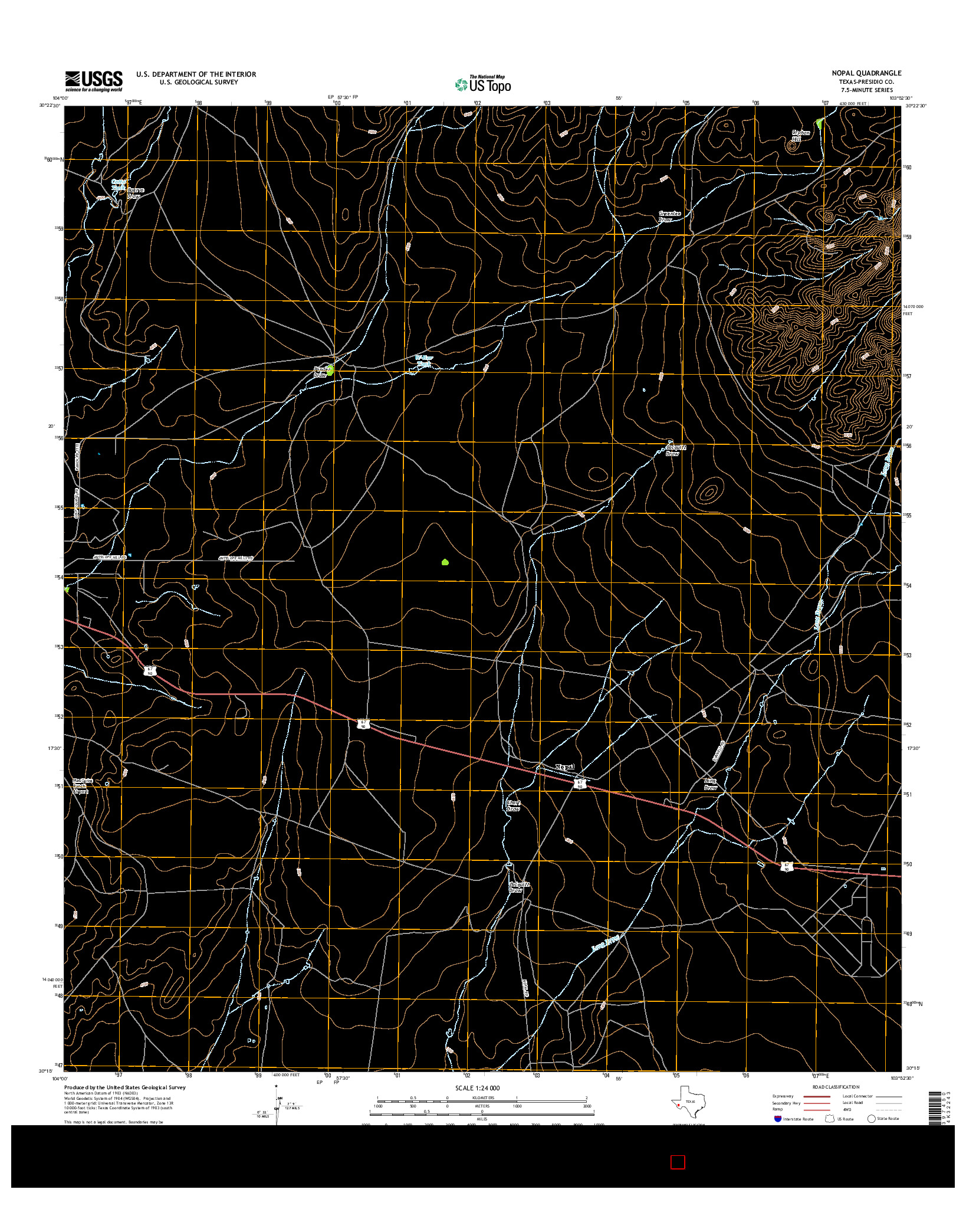 USGS US TOPO 7.5-MINUTE MAP FOR NOPAL, TX 2016