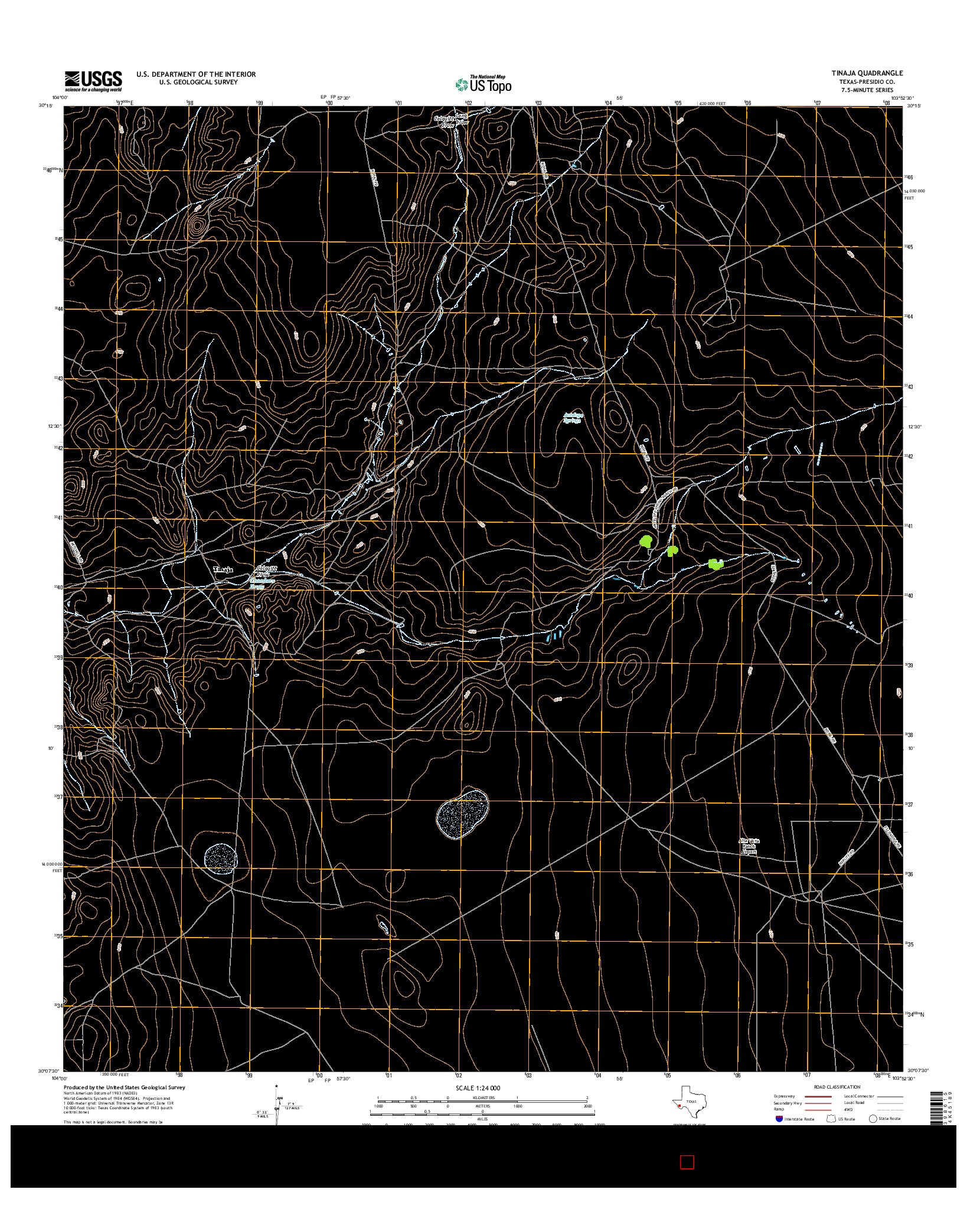 USGS US TOPO 7.5-MINUTE MAP FOR TINAJA, TX 2016