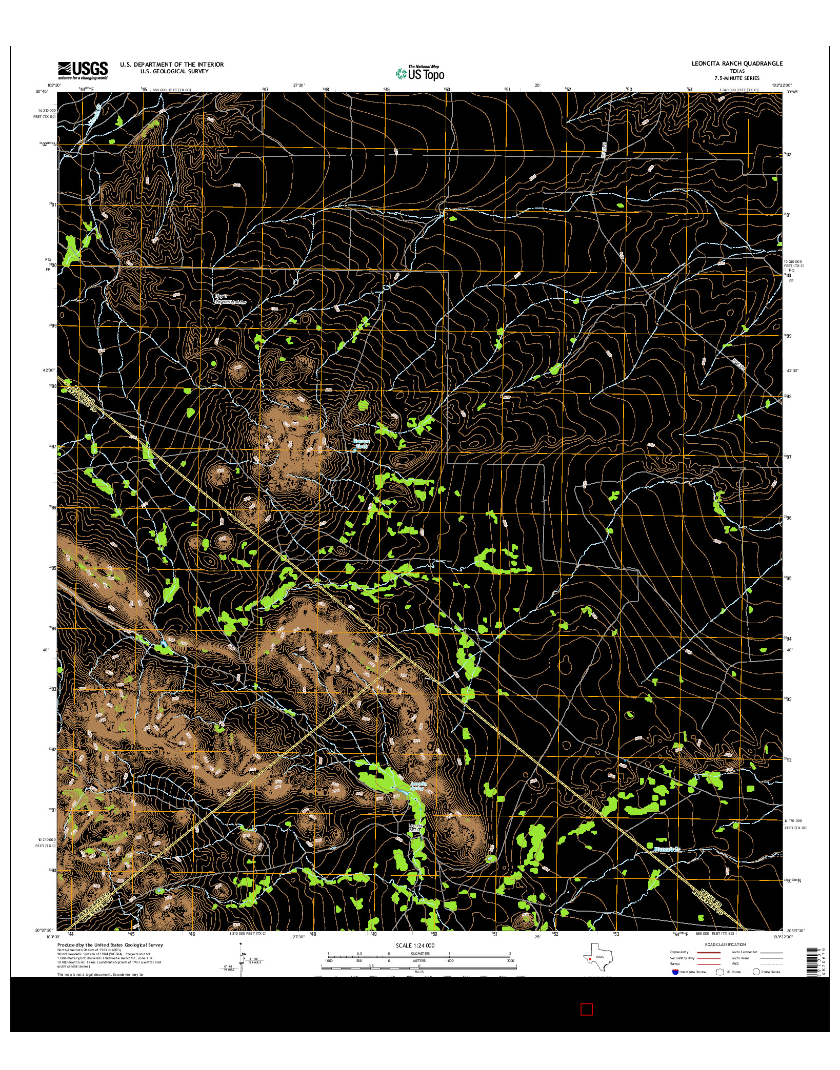 USGS US TOPO 7.5-MINUTE MAP FOR LEONCITA RANCH, TX 2016