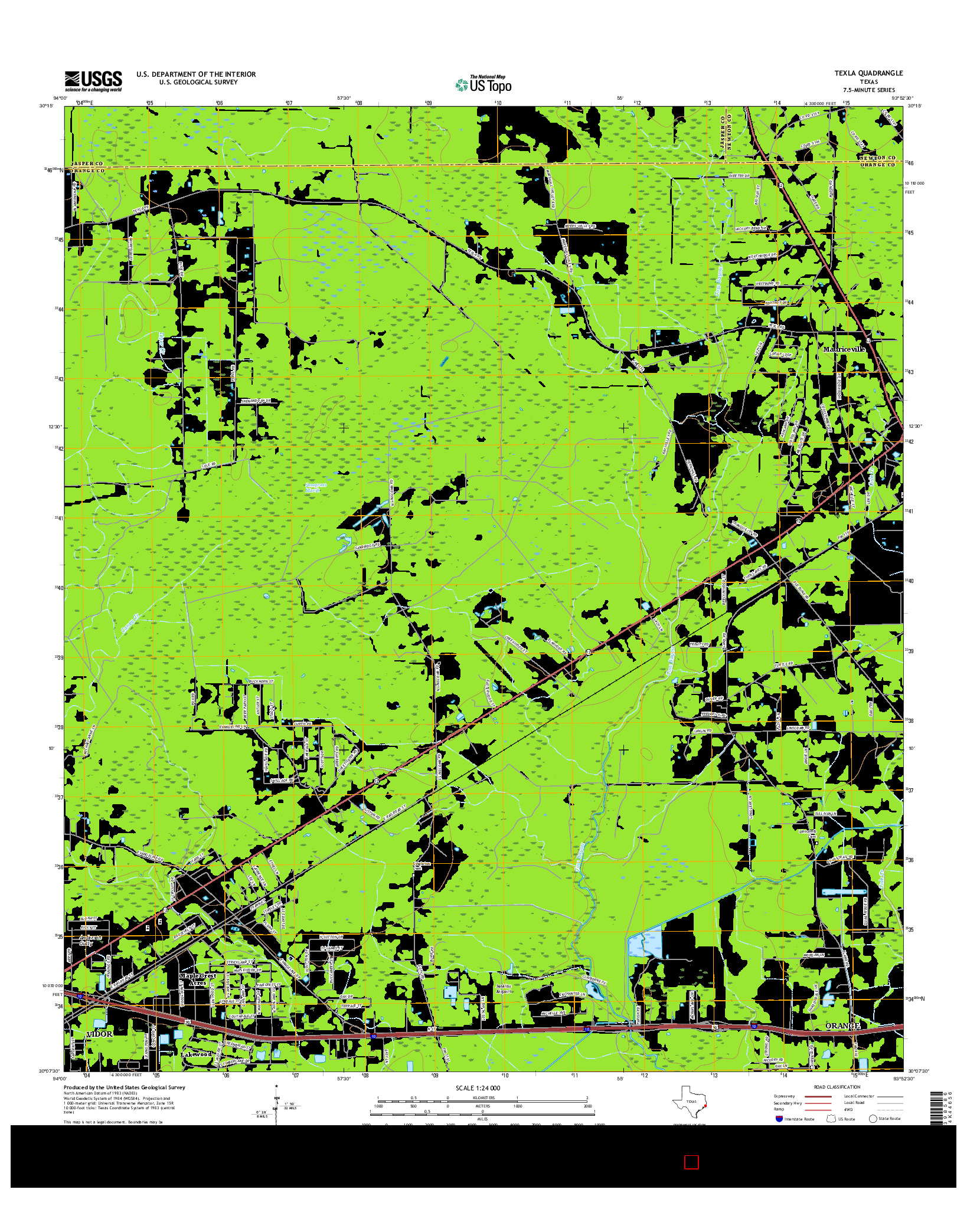 USGS US TOPO 7.5-MINUTE MAP FOR TEXLA, TX 2016