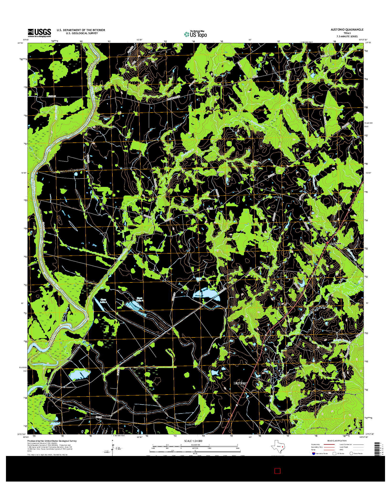 USGS US TOPO 7.5-MINUTE MAP FOR AUSTONIO, TX 2016