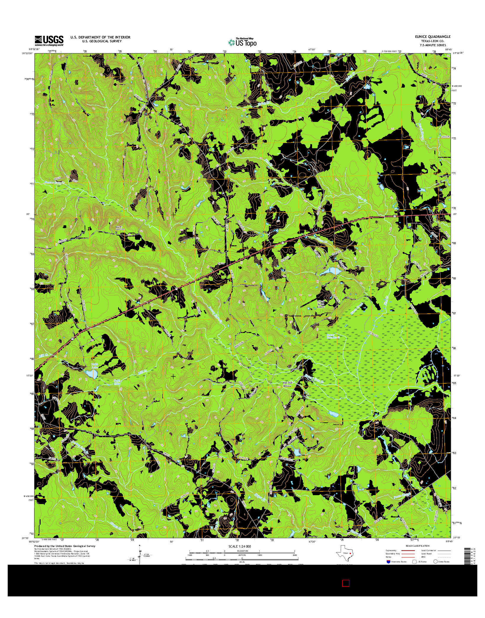 USGS US TOPO 7.5-MINUTE MAP FOR EUNICE, TX 2016