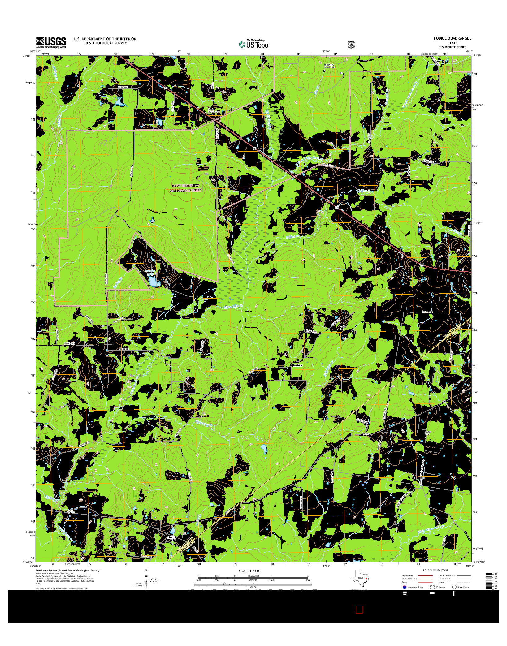 USGS US TOPO 7.5-MINUTE MAP FOR FODICE, TX 2016