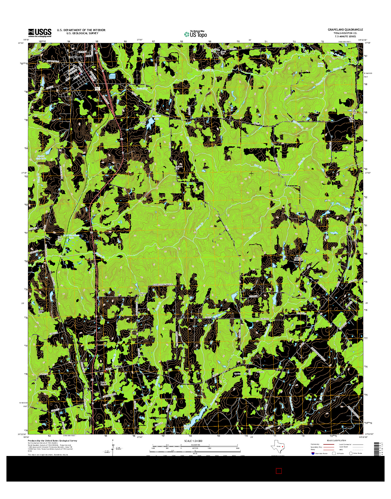 USGS US TOPO 7.5-MINUTE MAP FOR GRAPELAND, TX 2016