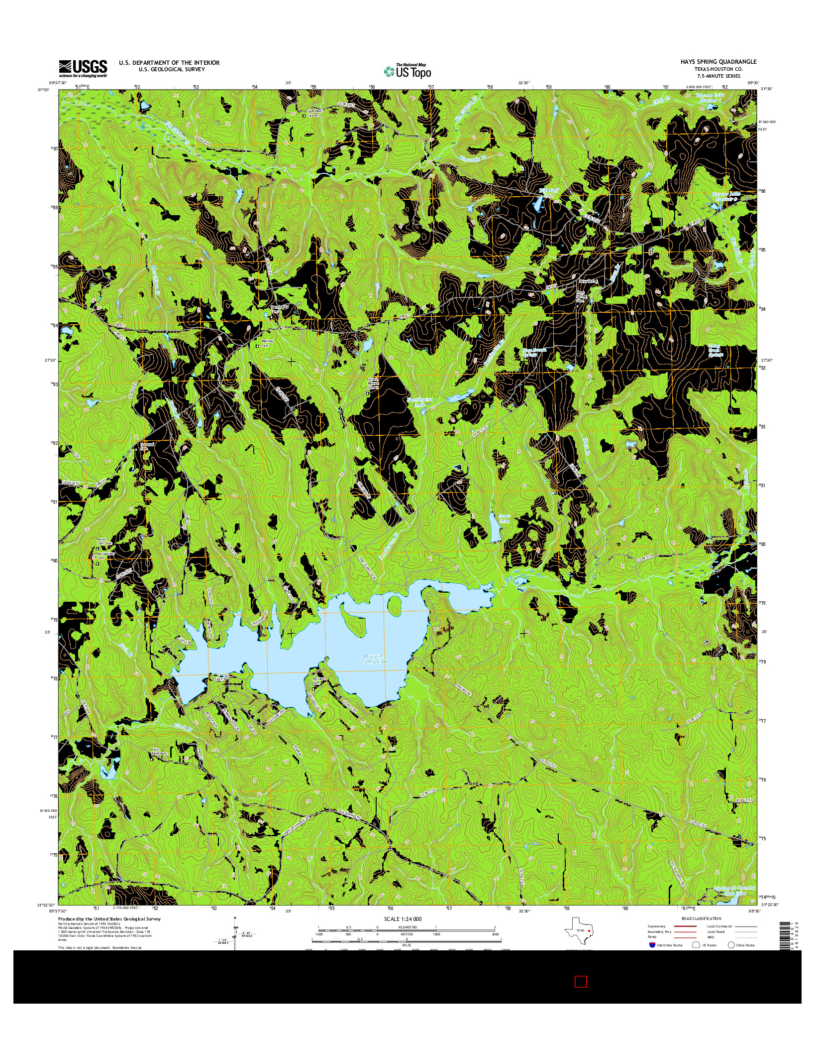 USGS US TOPO 7.5-MINUTE MAP FOR HAYS SPRING, TX 2016