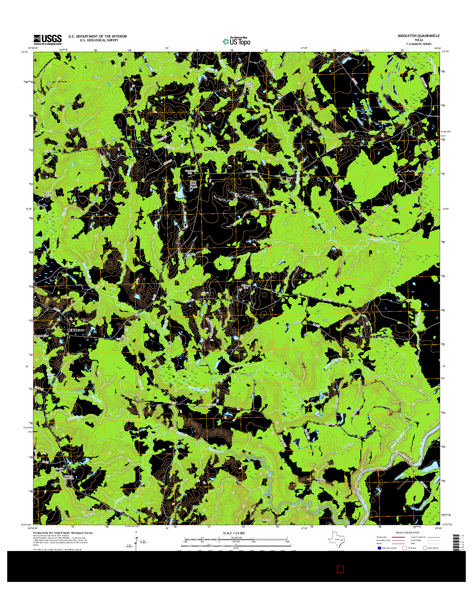 USGS US TOPO 7.5-MINUTE MAP FOR MIDDLETON, TX 2016