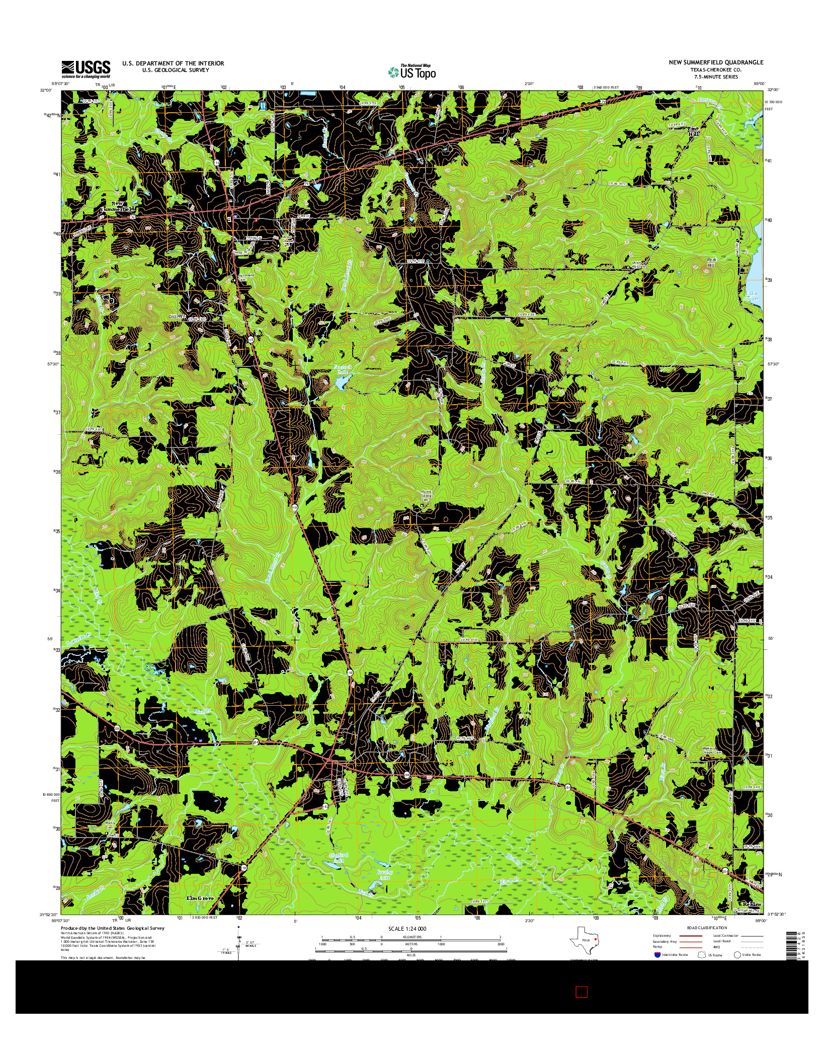 USGS US TOPO 7.5-MINUTE MAP FOR NEW SUMMERFIELD, TX 2016