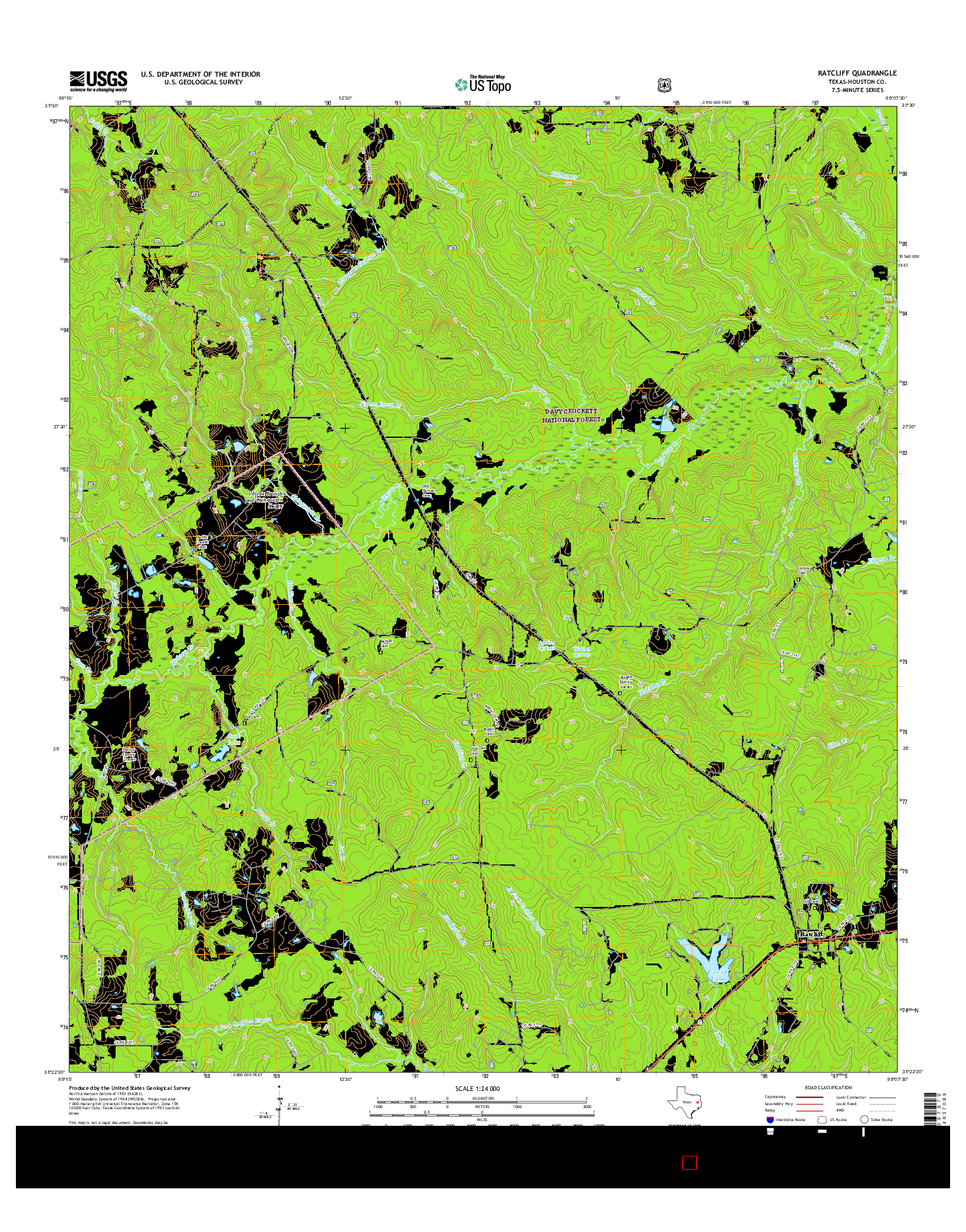 USGS US TOPO 7.5-MINUTE MAP FOR RATCLIFF, TX 2016