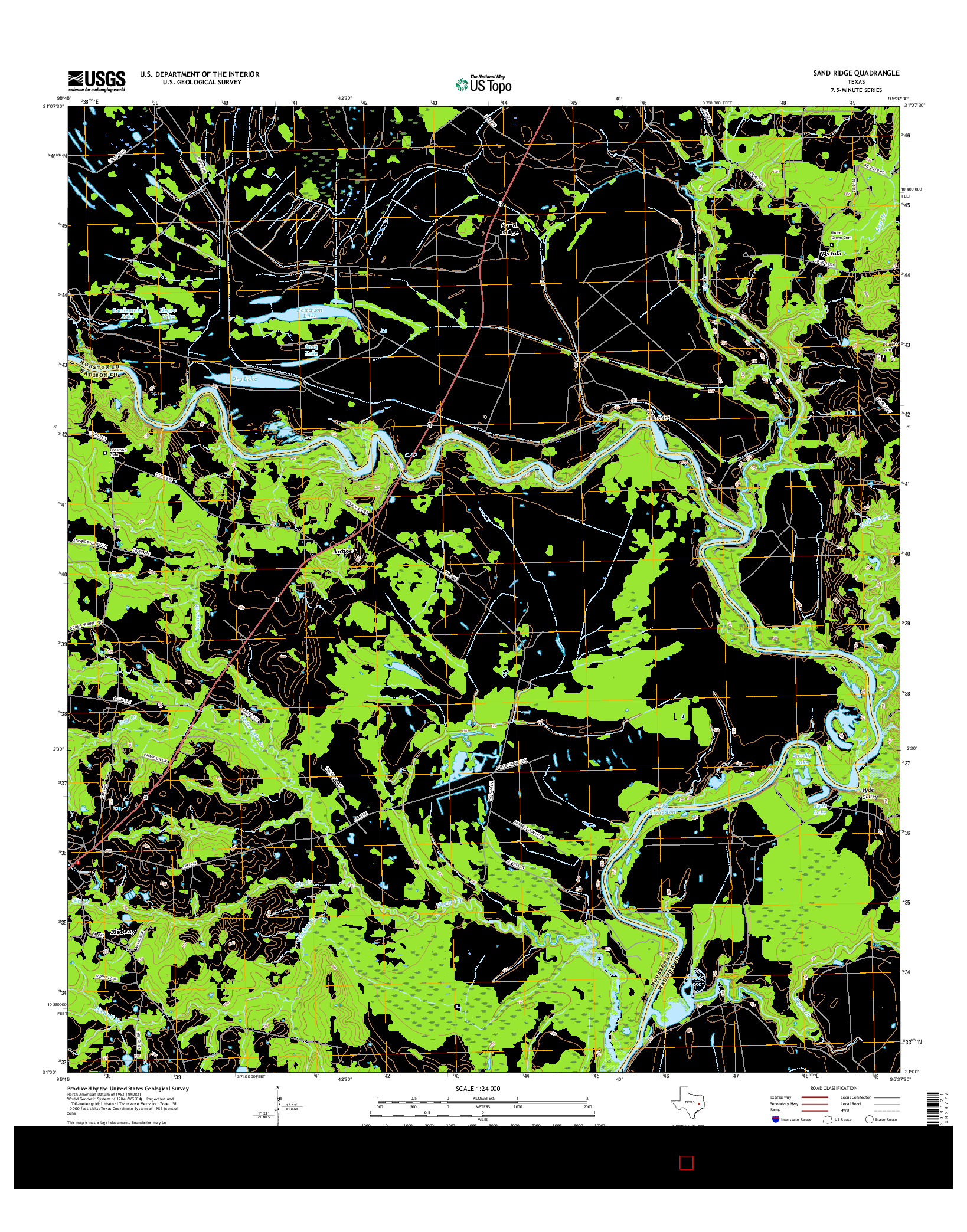 USGS US TOPO 7.5-MINUTE MAP FOR SAND RIDGE, TX 2016