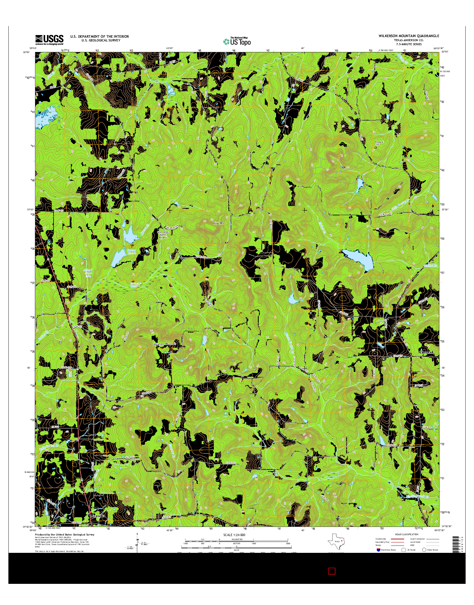 USGS US TOPO 7.5-MINUTE MAP FOR WILKERSON MOUNTAIN, TX 2016