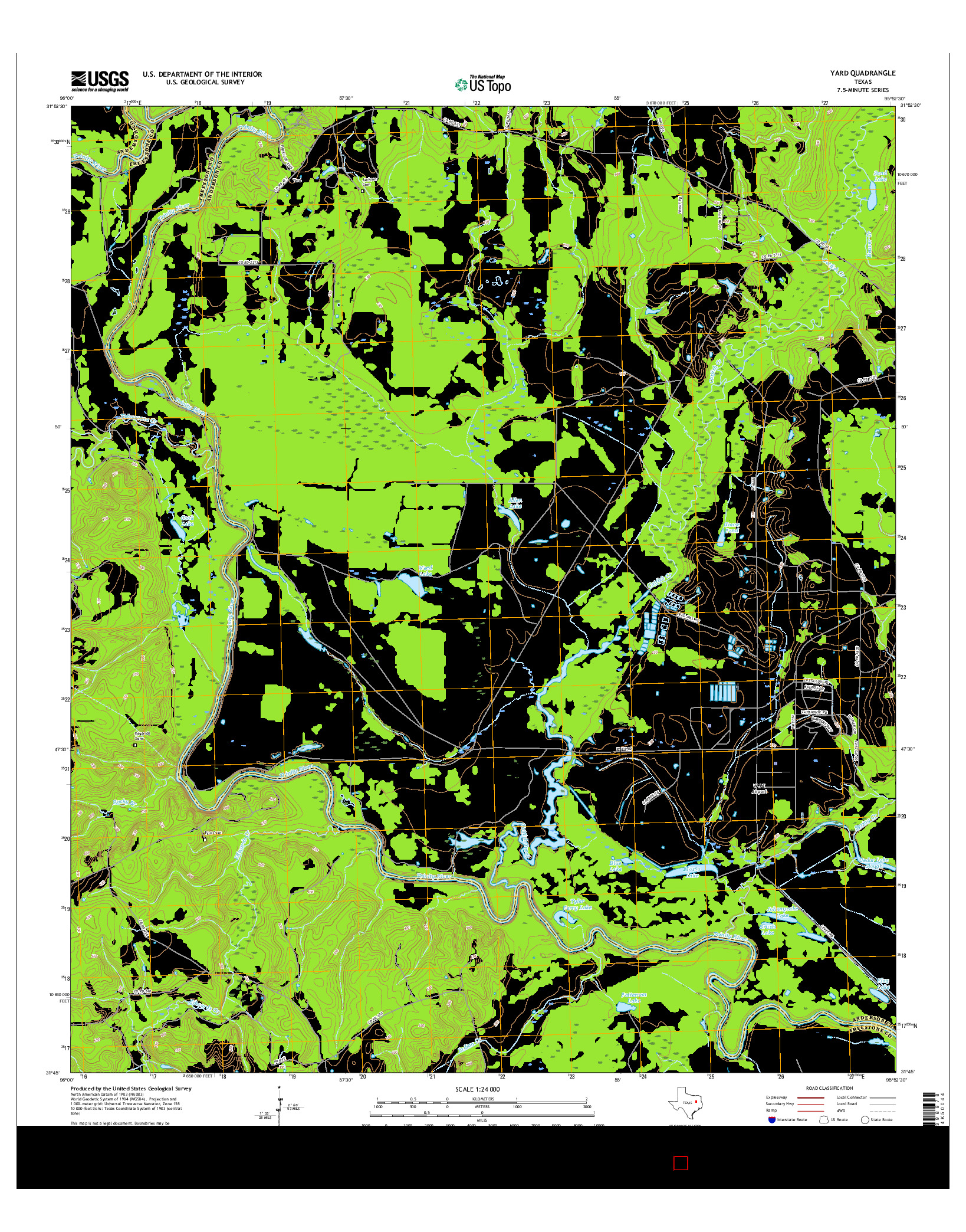 USGS US TOPO 7.5-MINUTE MAP FOR YARD, TX 2016