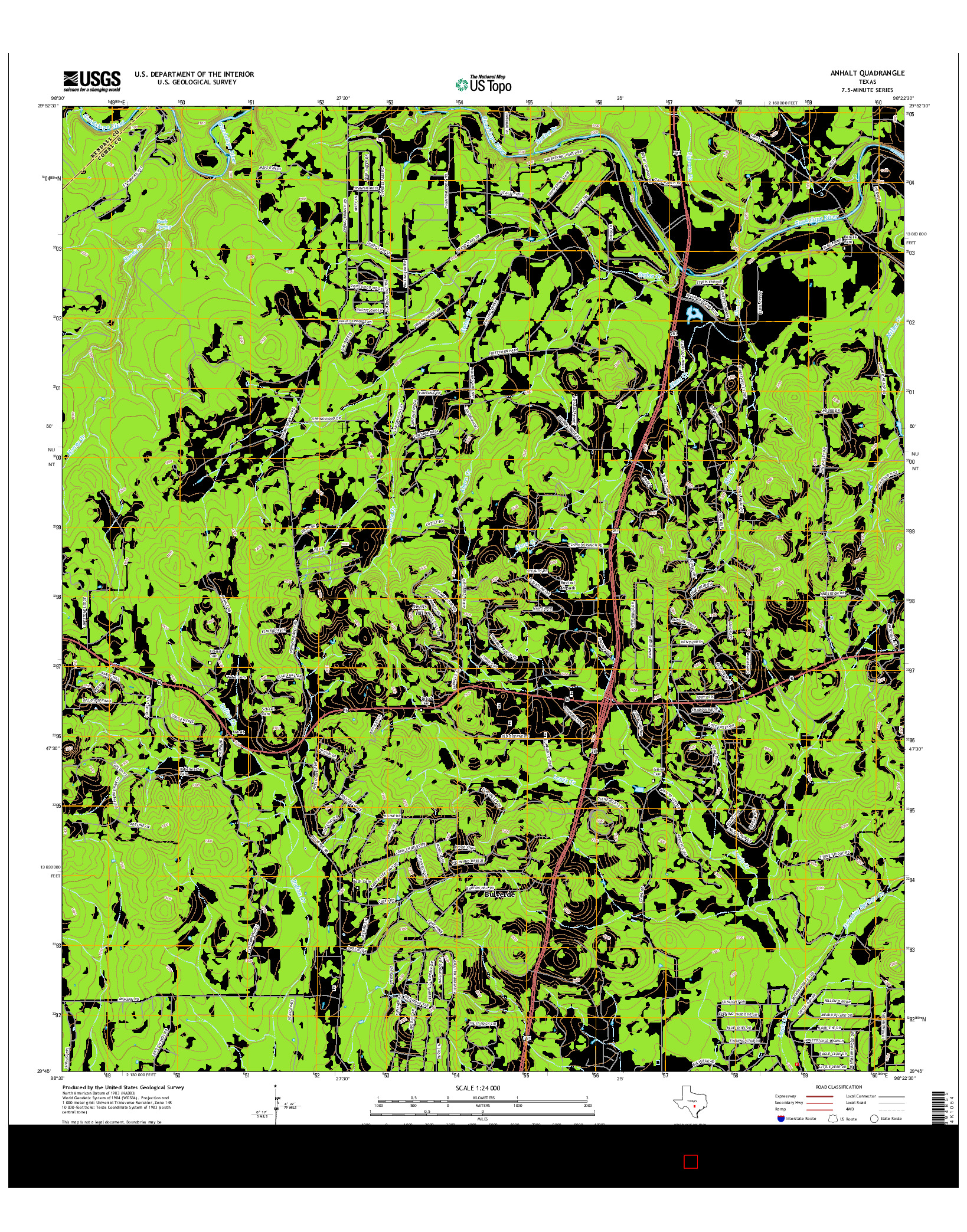 USGS US TOPO 7.5-MINUTE MAP FOR ANHALT, TX 2016