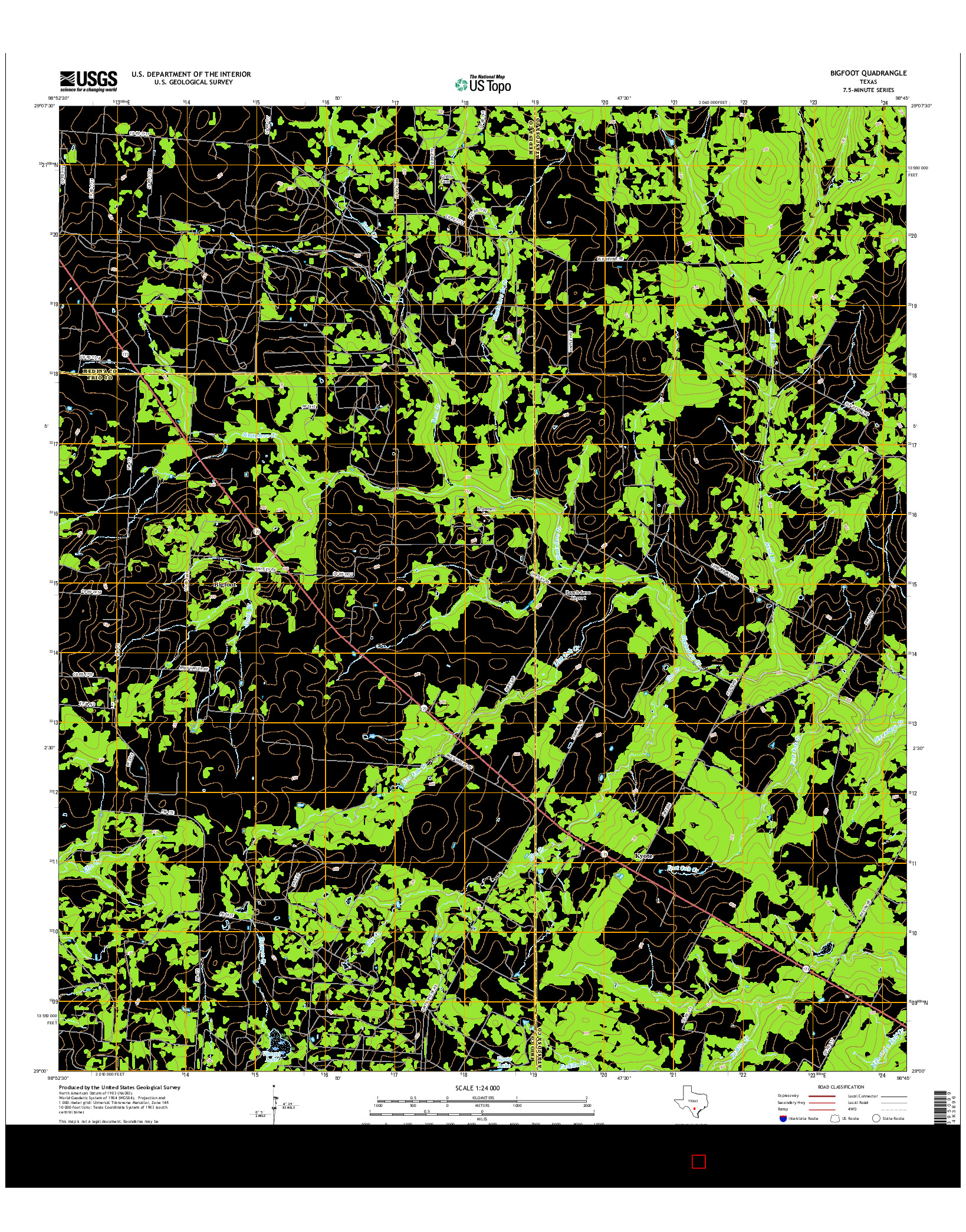 USGS US TOPO 7.5-MINUTE MAP FOR BIGFOOT, TX 2016