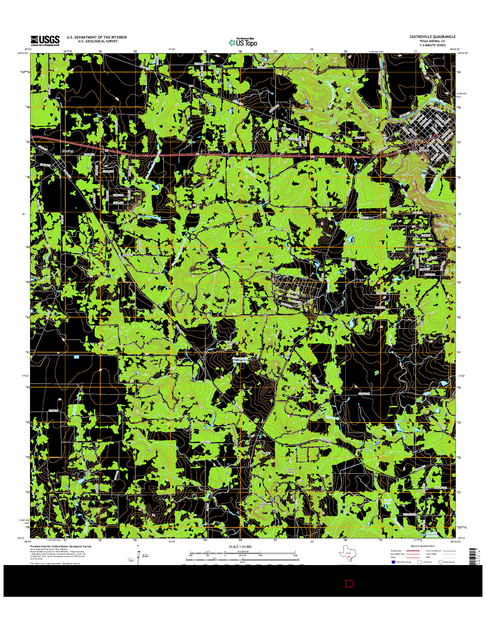 USGS US TOPO 7.5-MINUTE MAP FOR CASTROVILLE, TX 2016