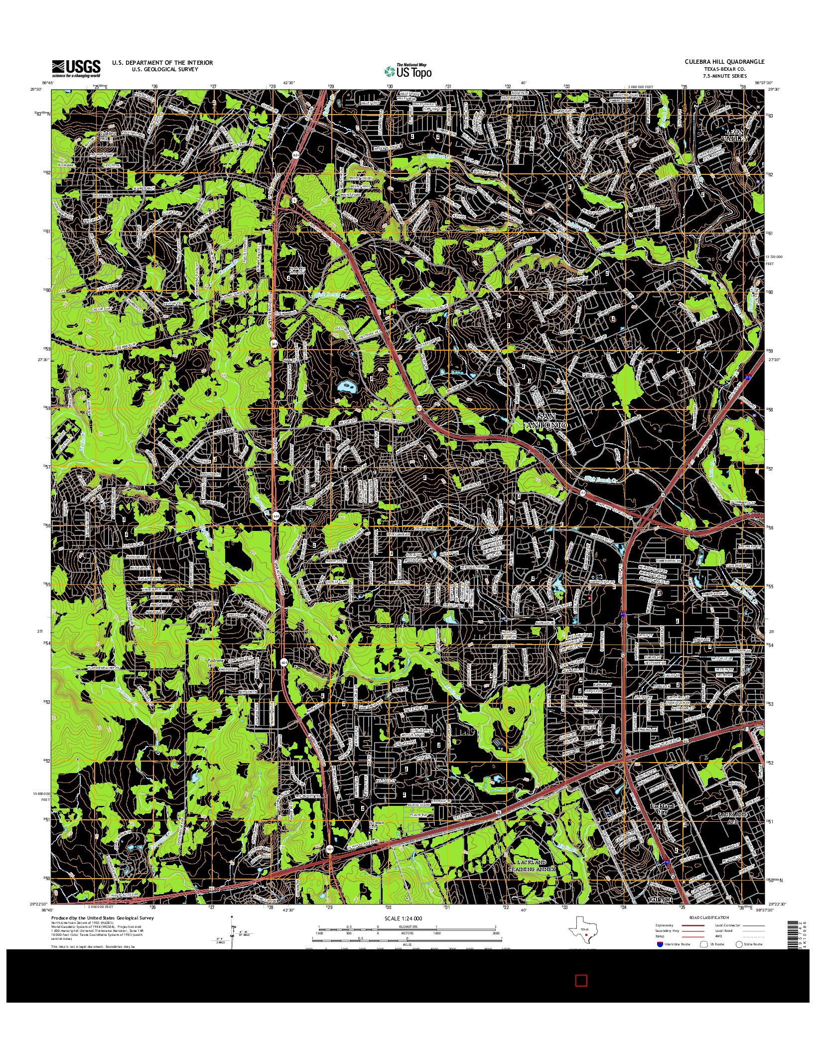 USGS US TOPO 7.5-MINUTE MAP FOR CULEBRA HILL, TX 2016