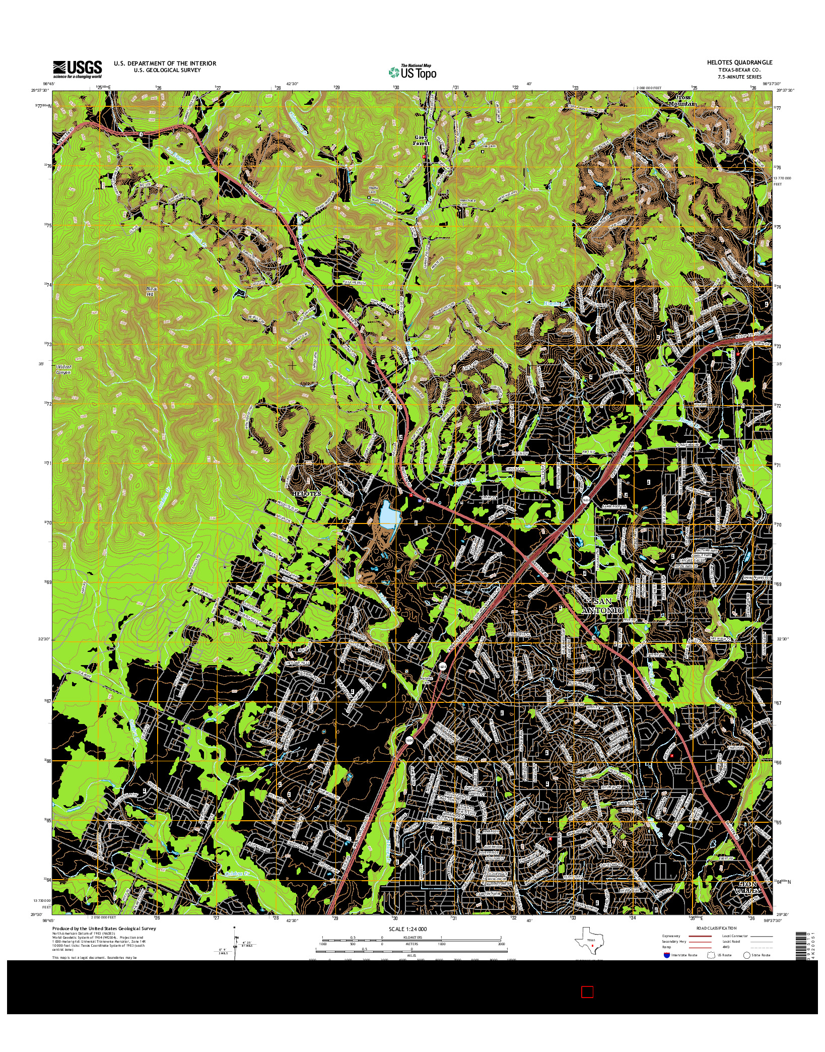 USGS US TOPO 7.5-MINUTE MAP FOR HELOTES, TX 2016