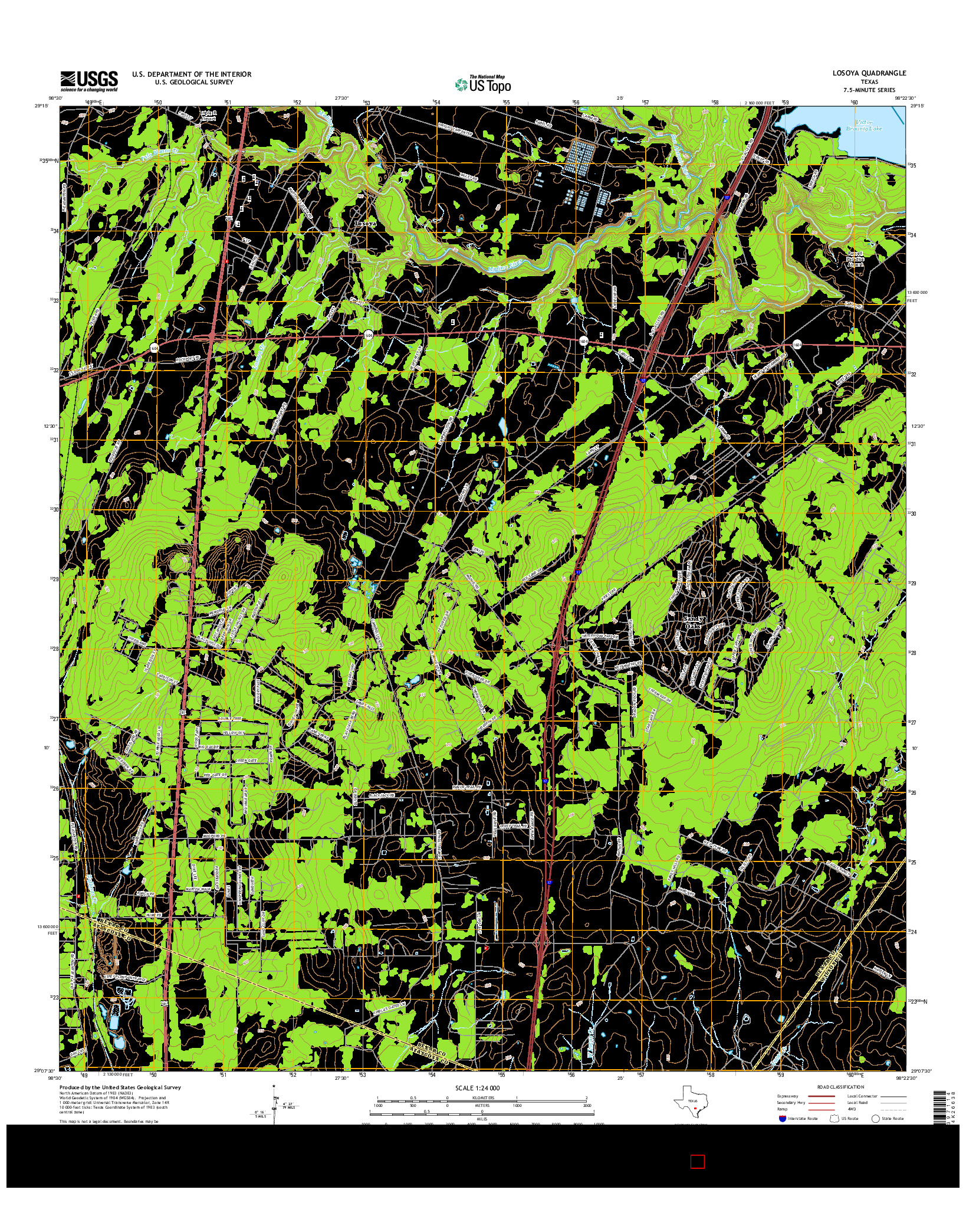 USGS US TOPO 7.5-MINUTE MAP FOR LOSOYA, TX 2016