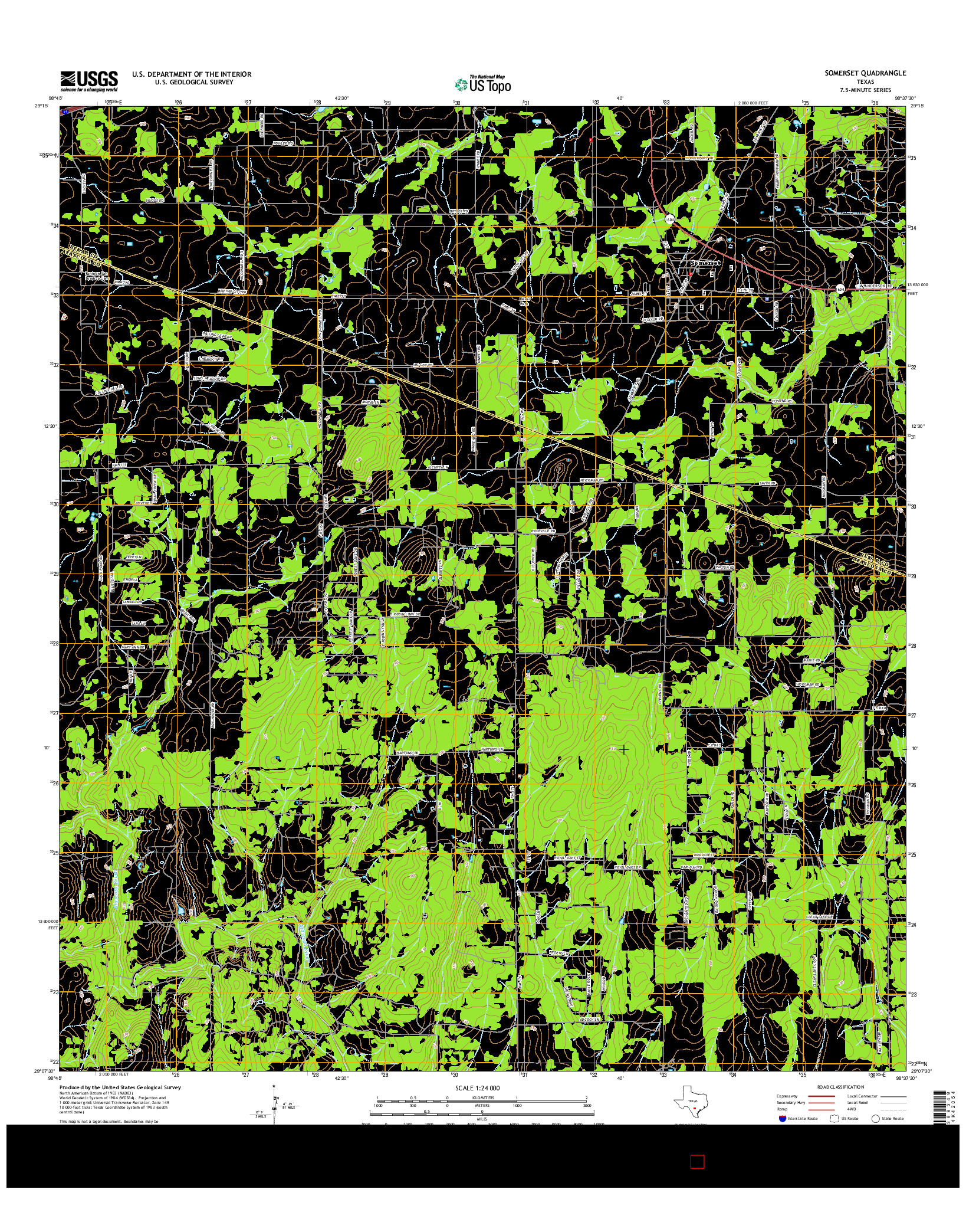 USGS US TOPO 7.5-MINUTE MAP FOR SOMERSET, TX 2016